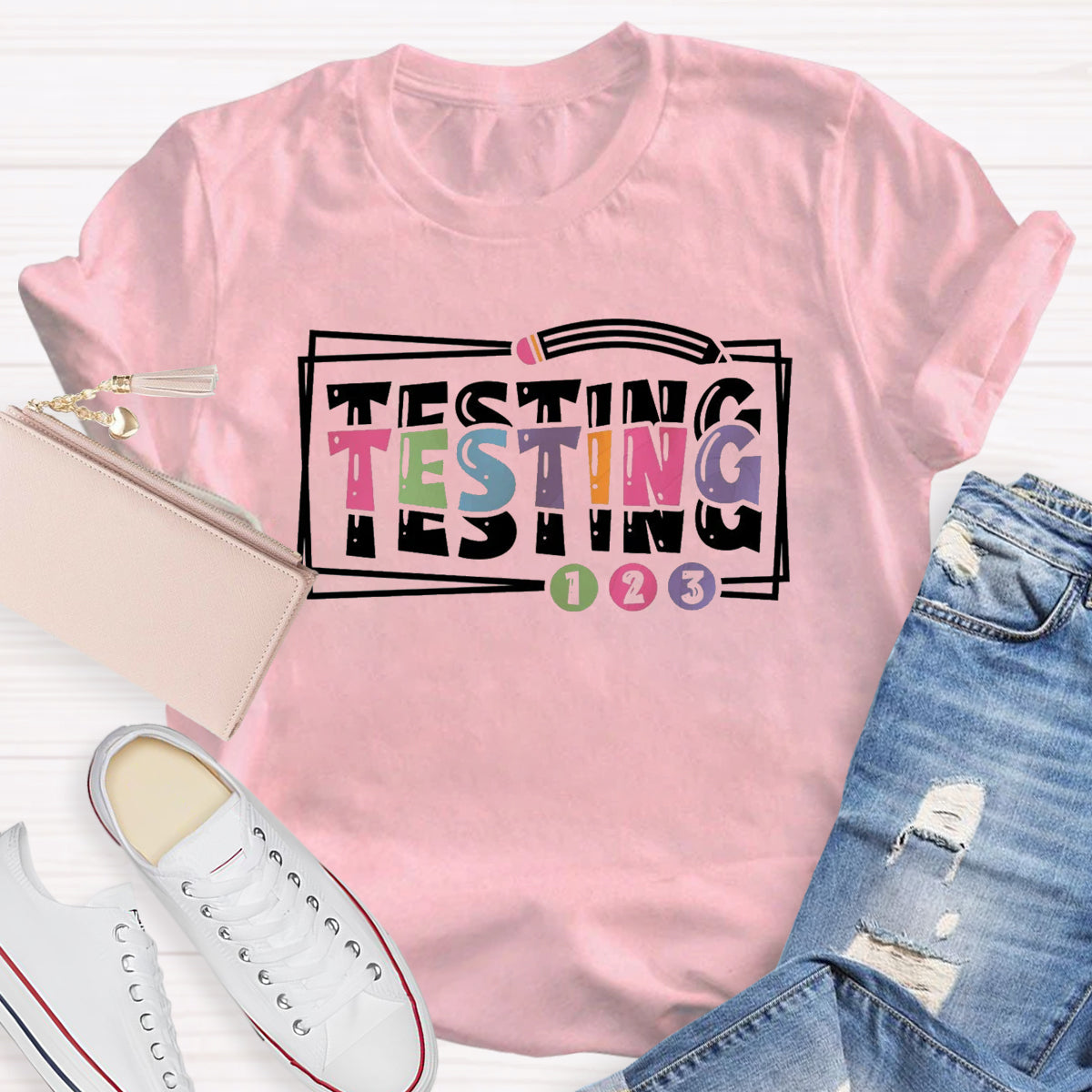 Testing 123 Teacher T-Shirt