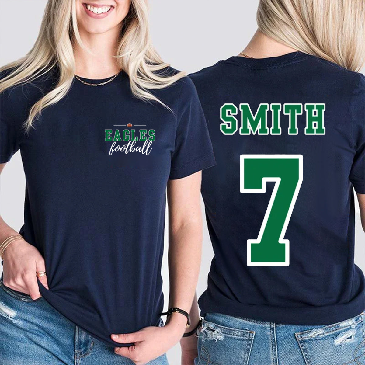 Personalized Mascot Sport Name And Number Game Day Teacher Double Printed T-Shirt