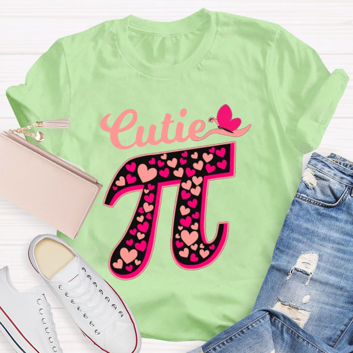 Cutie Pink Pi Math Teacher T-Shirt