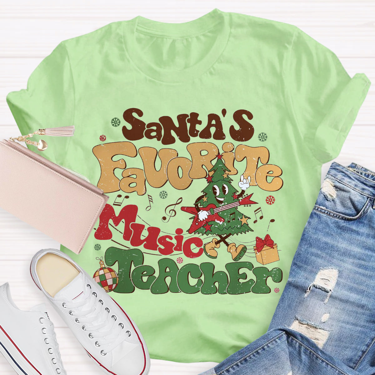 Santa's Favorite Music Teacher T-Shirt