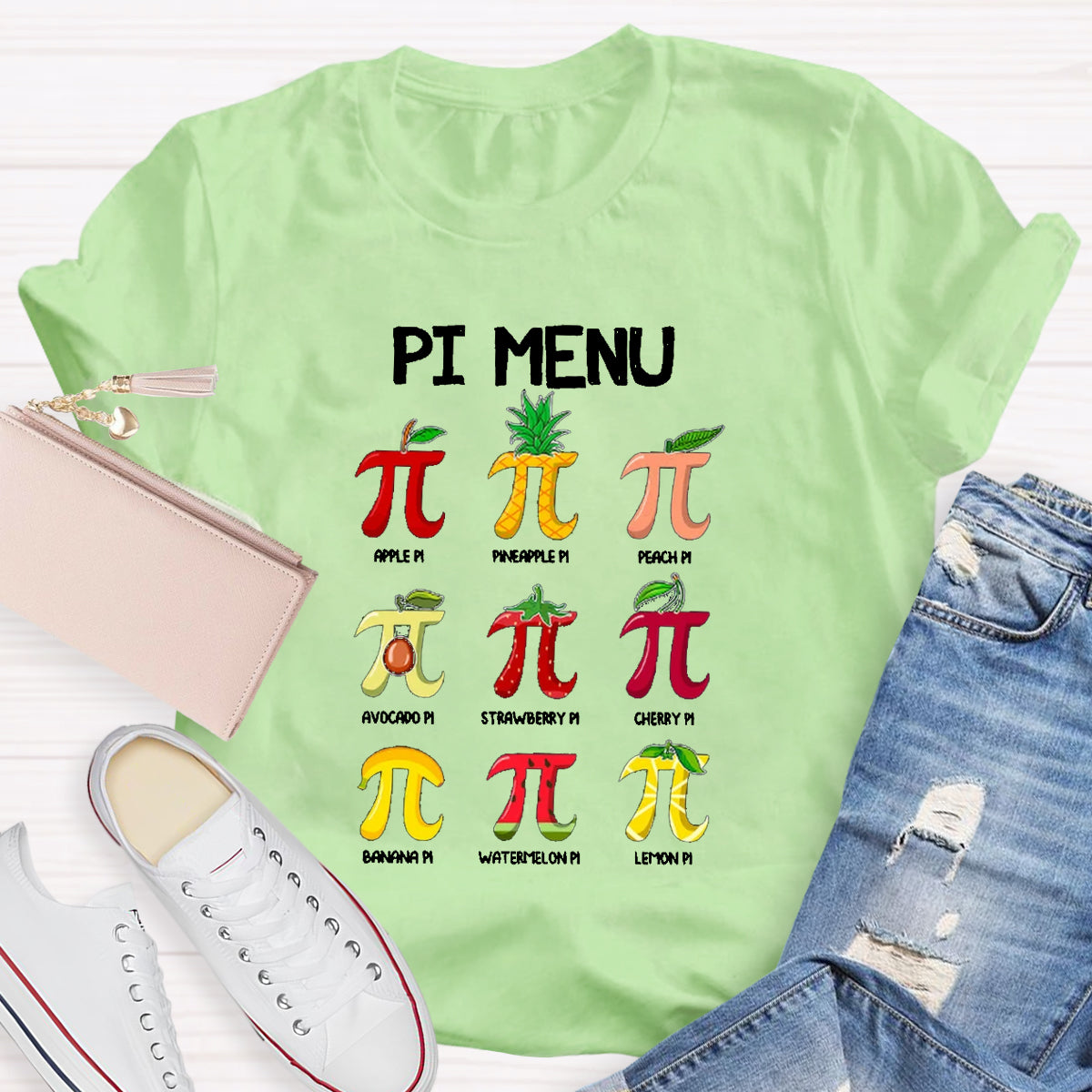 Pi Menu Happy Pi Day Math  Pi Symbol Teacher T-Shirt