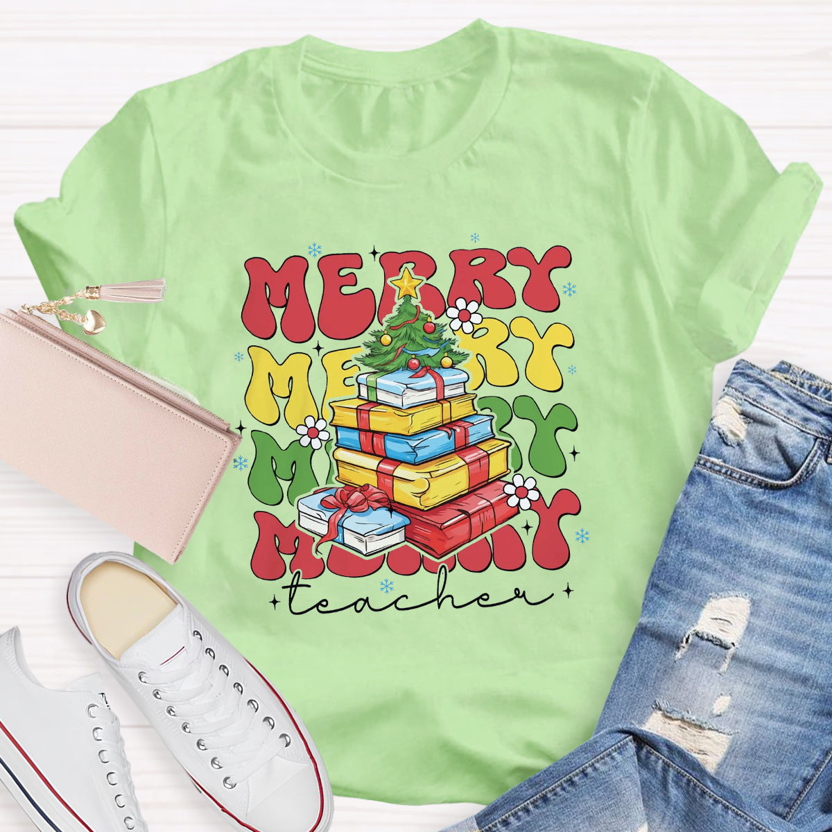 Merry Christmas Tree Teacher T-Shirt