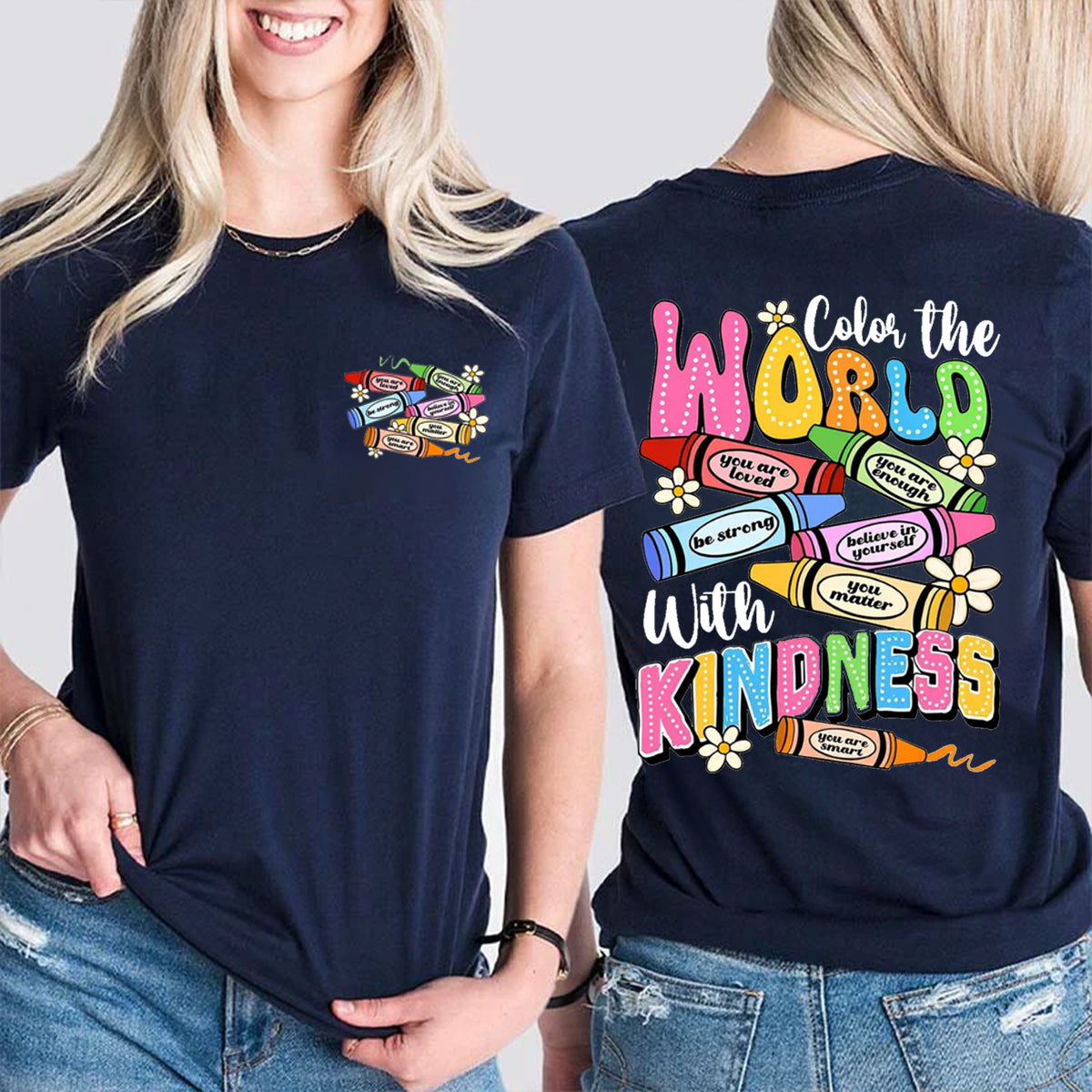 Color The World With Kindness Double Printed T-shirt