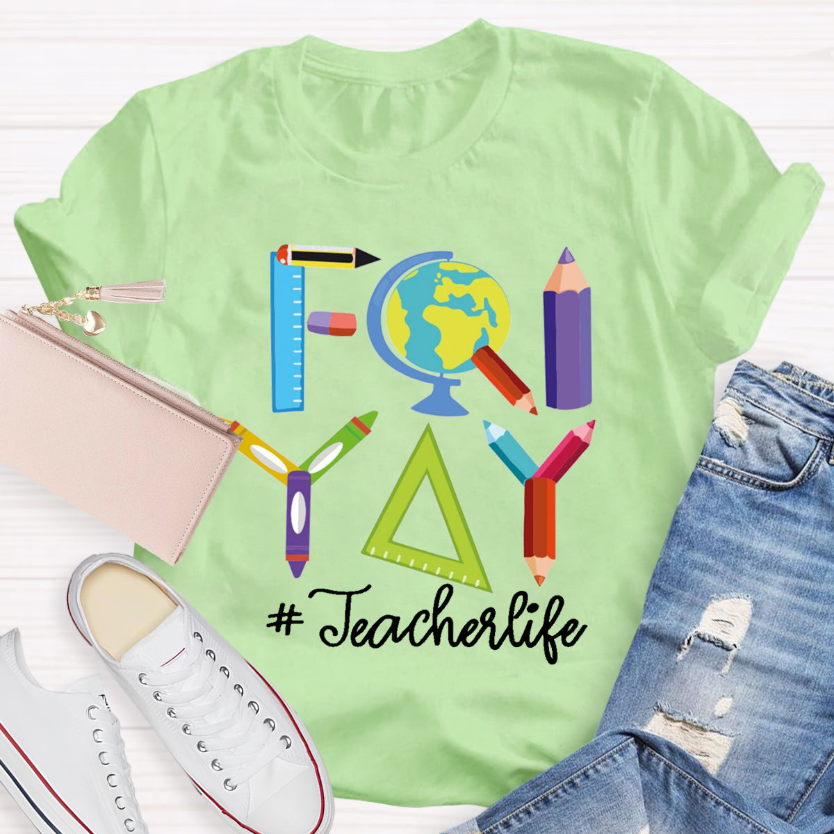 Happy Friyay Friday Weekend Teacherlife T-Shirt