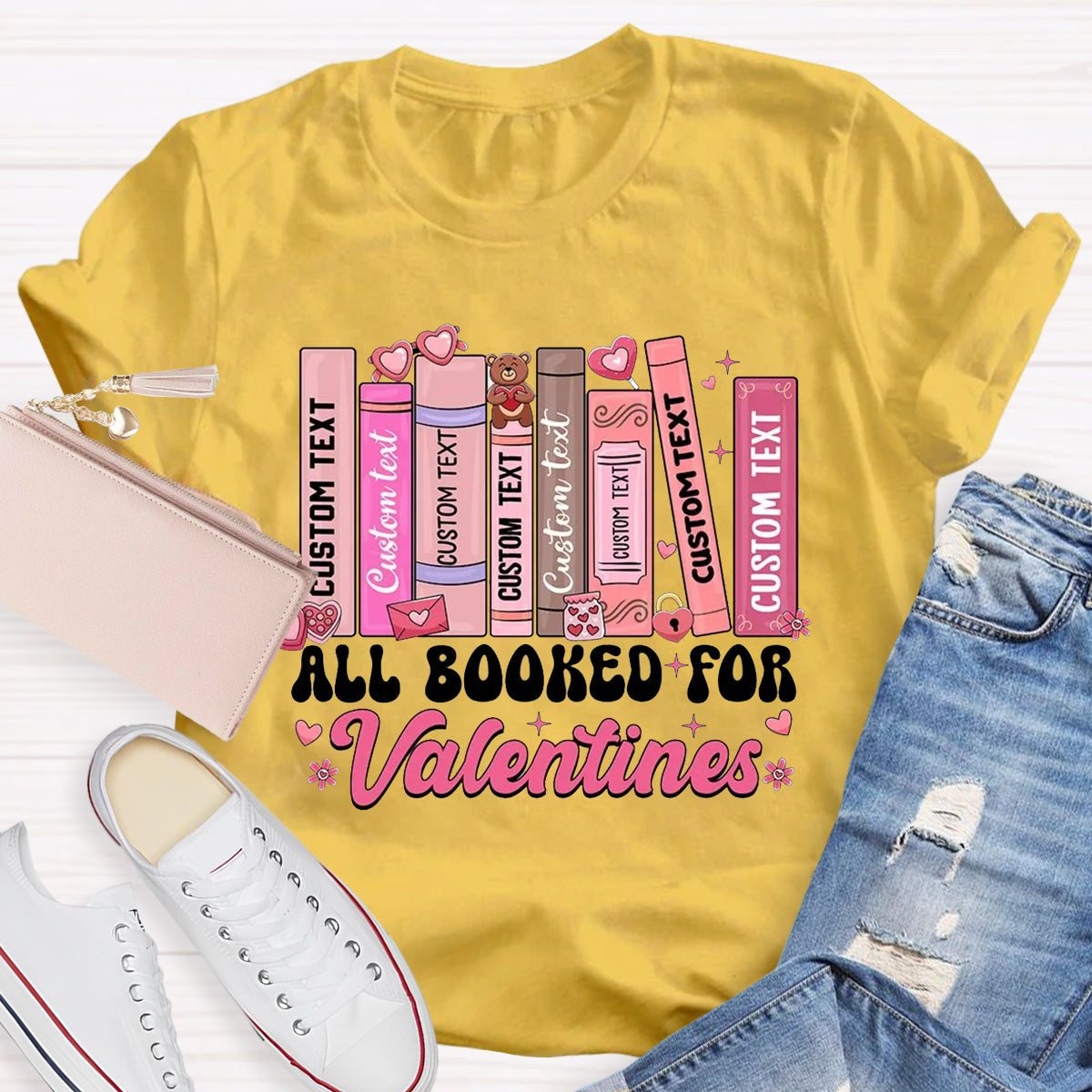 All Booked For Valentines Teacher T-Shirt