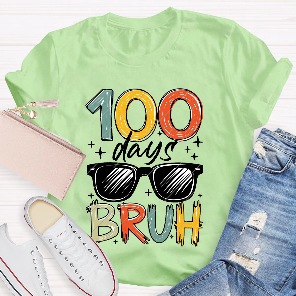 100 Days Bruh Teacher T-Shirt