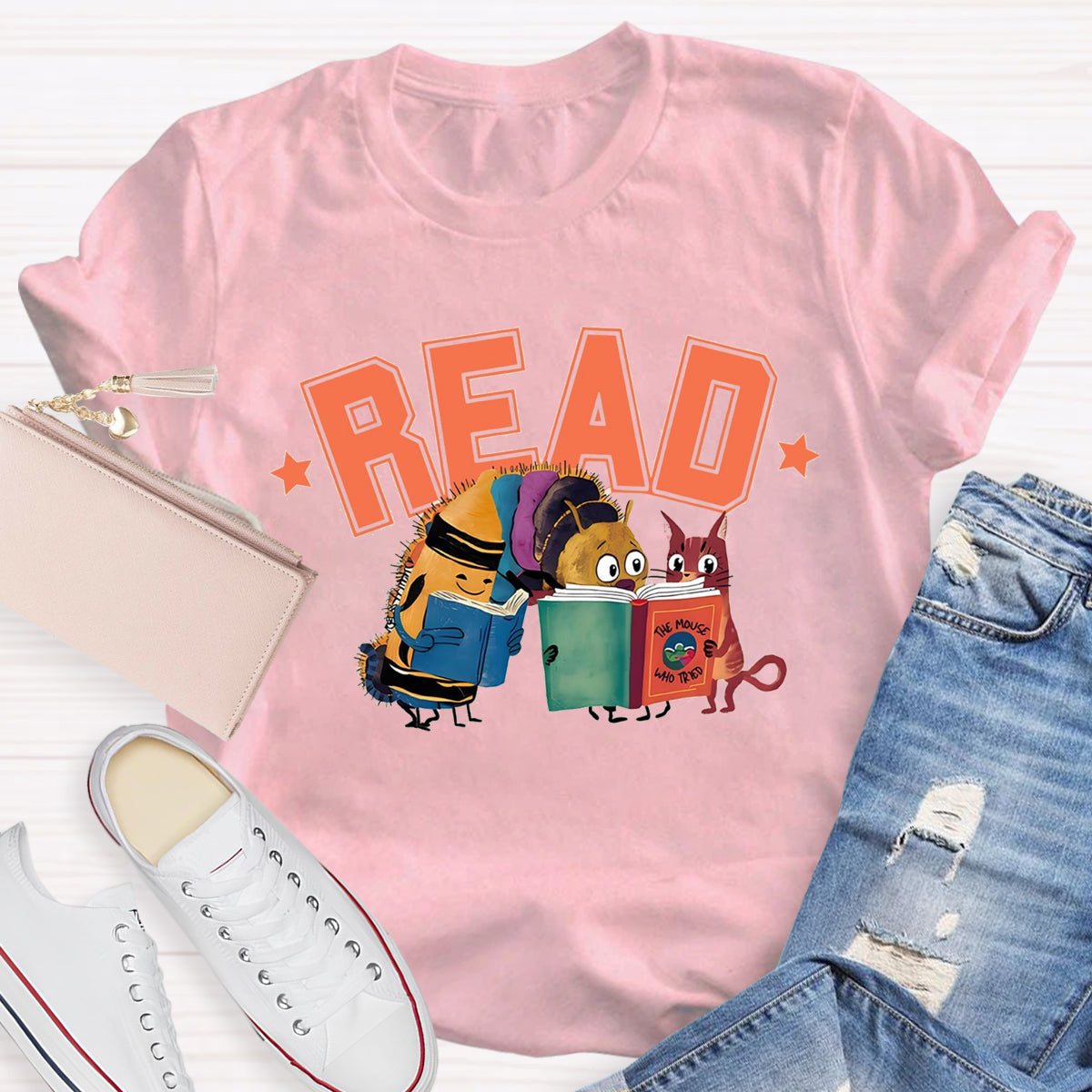 Caterpillar Read Books Teacher T-Shirt