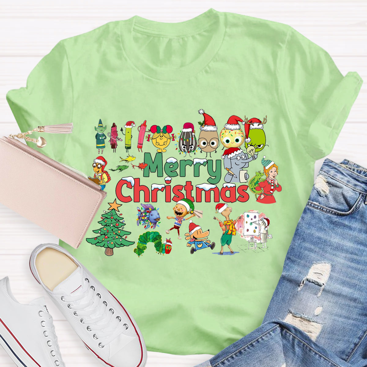 Merry Christmas Character Illustrations in Picture Books T-Shirt