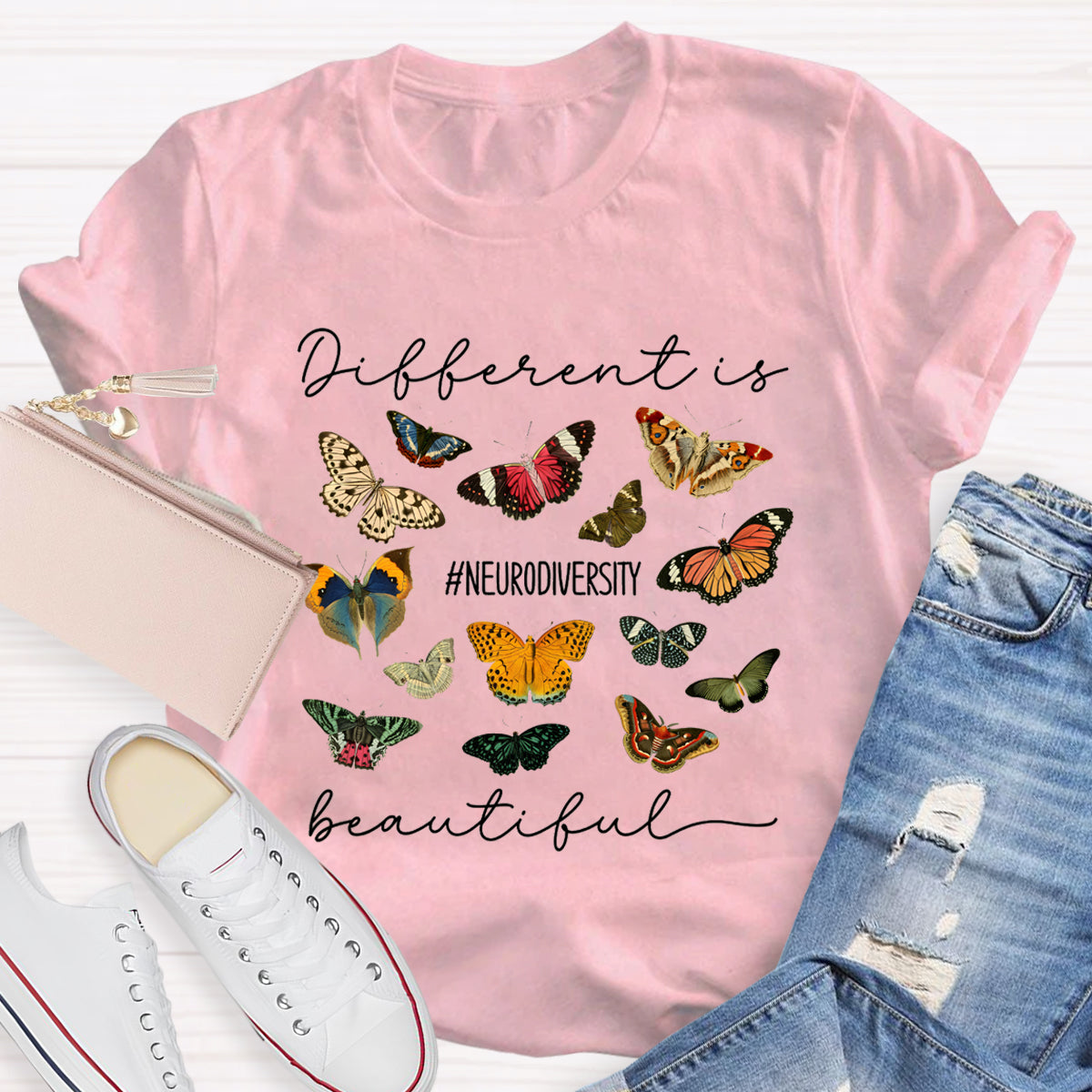 Different is Beautiful Buttterfly T-Shirt