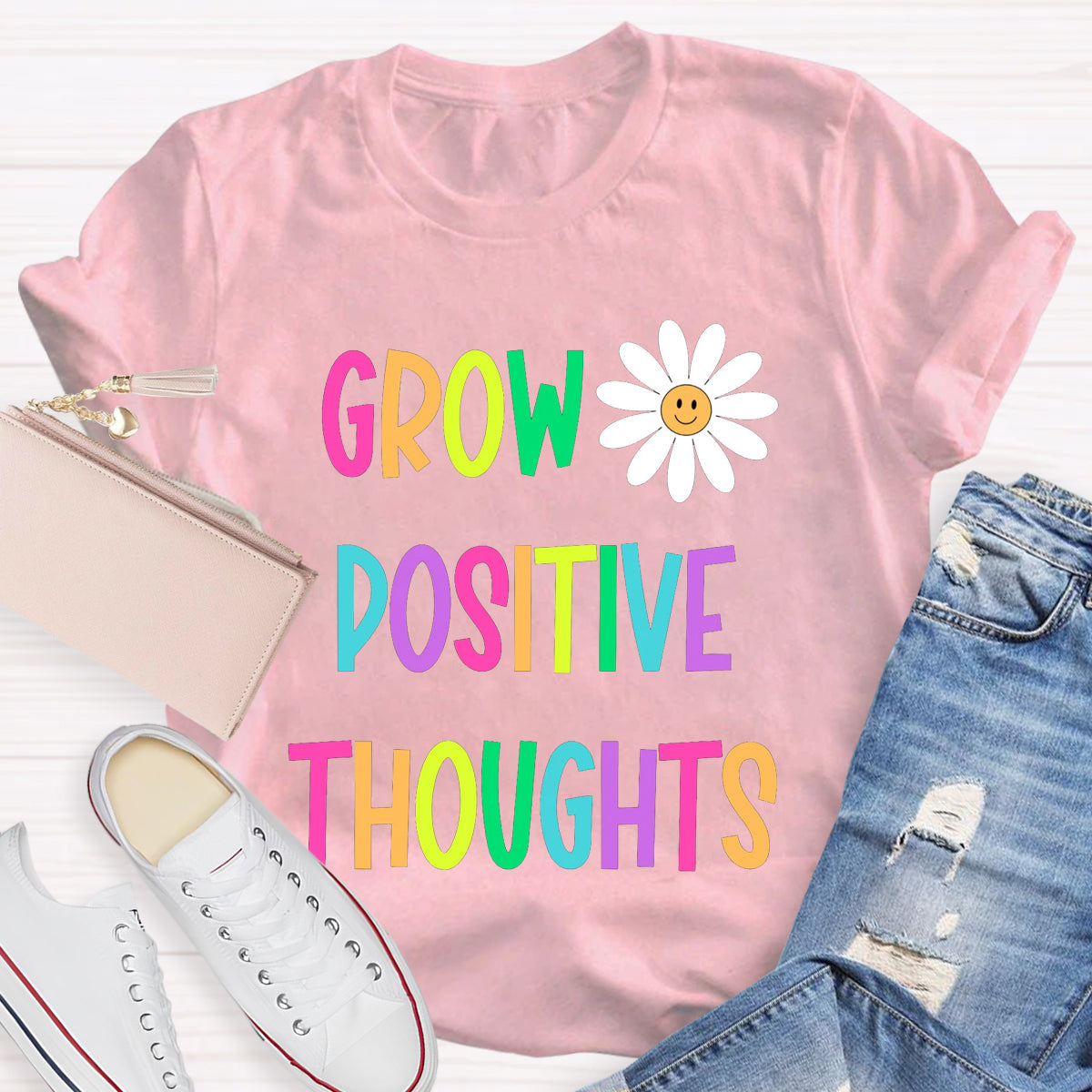 Grow Positive Thoughts Daisy T-Shirt