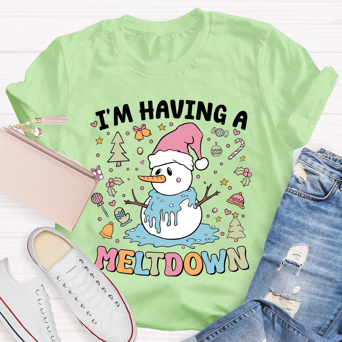 I'm Having a Meltdown Snowman Christmas T-Shirt