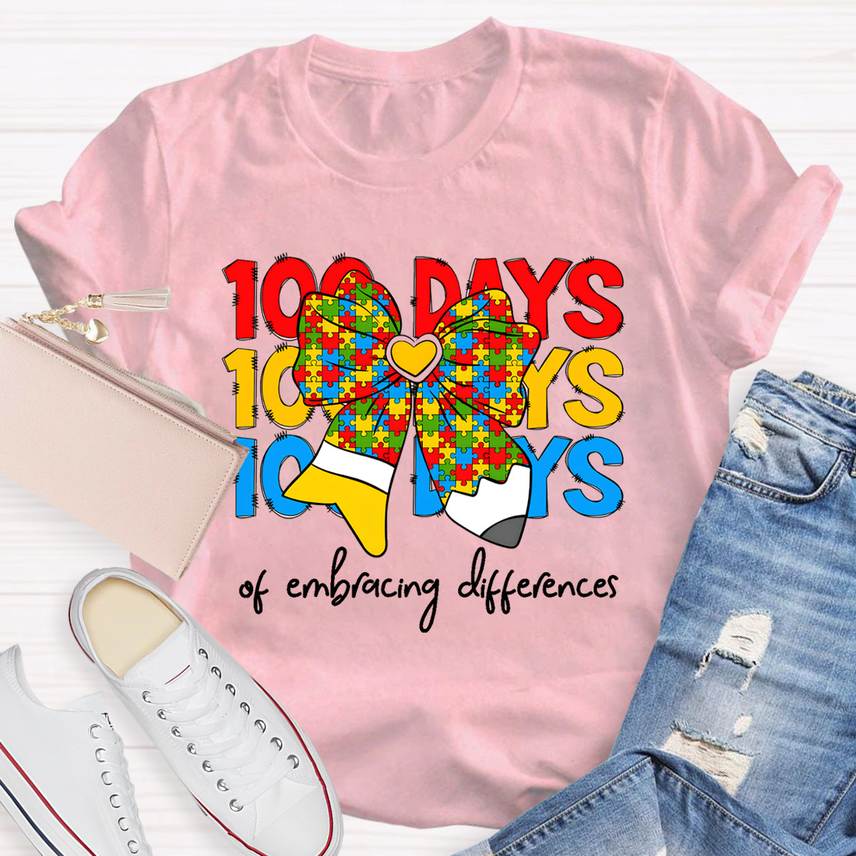 100 Days Of Embracing Difference Teacher T-Shirt