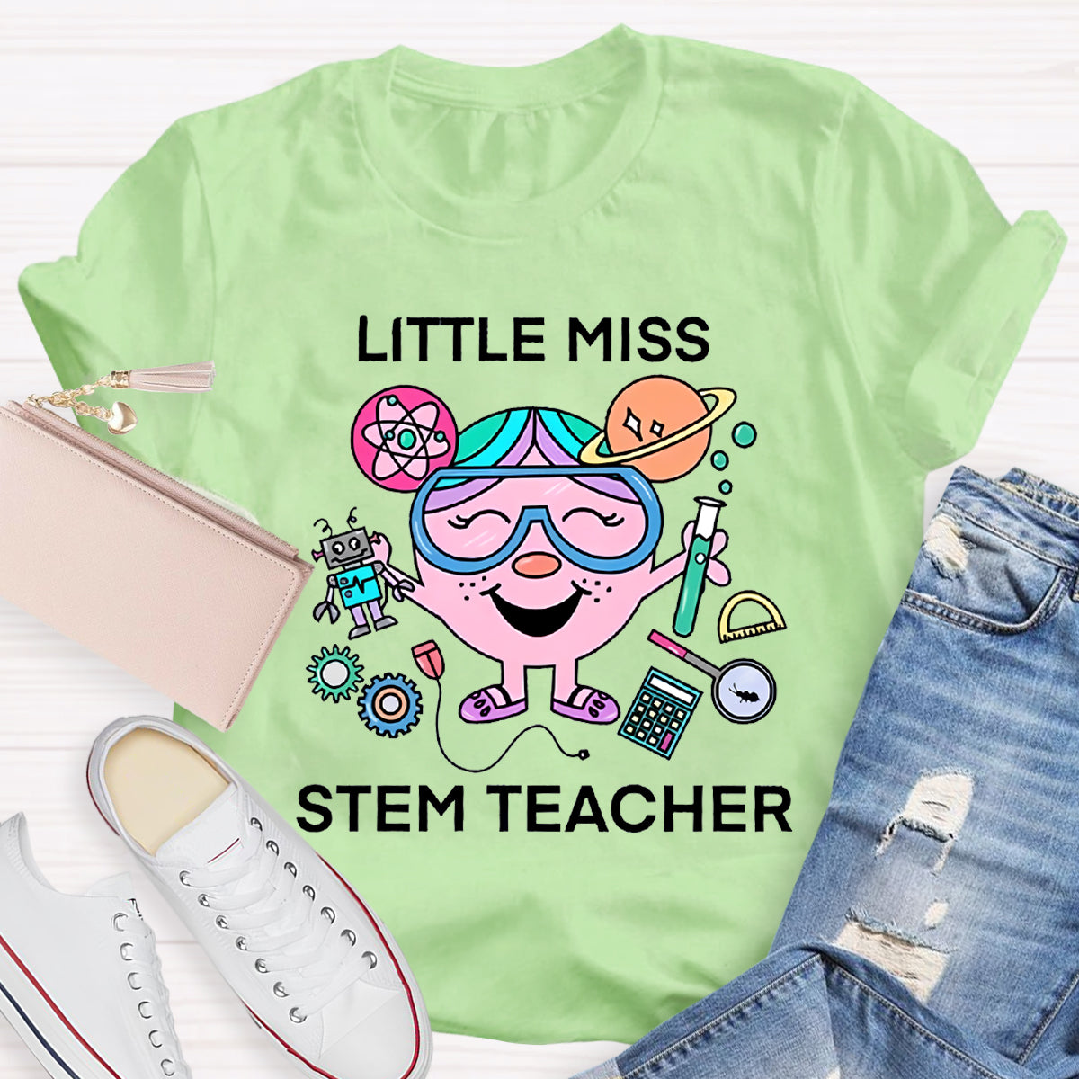 Little Miss Stem Teacher T-Shirt