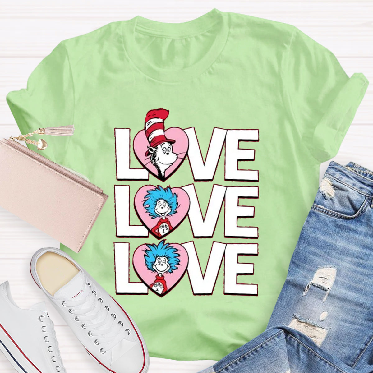 Valentine's Day With Pink Heart T-Shirt