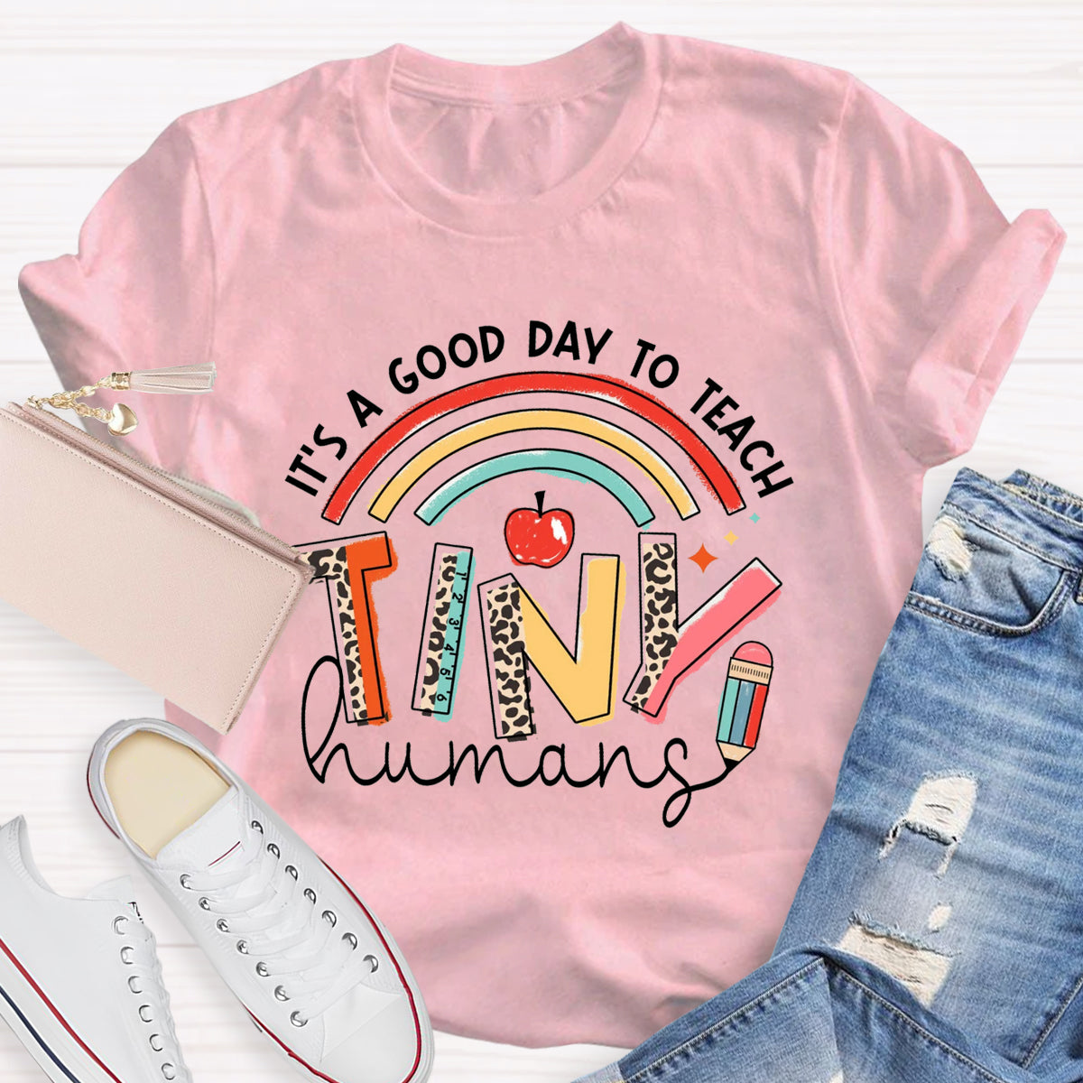 It's A Good Day To Teach Tiny Human Rainbow Pencil  T-Shirt