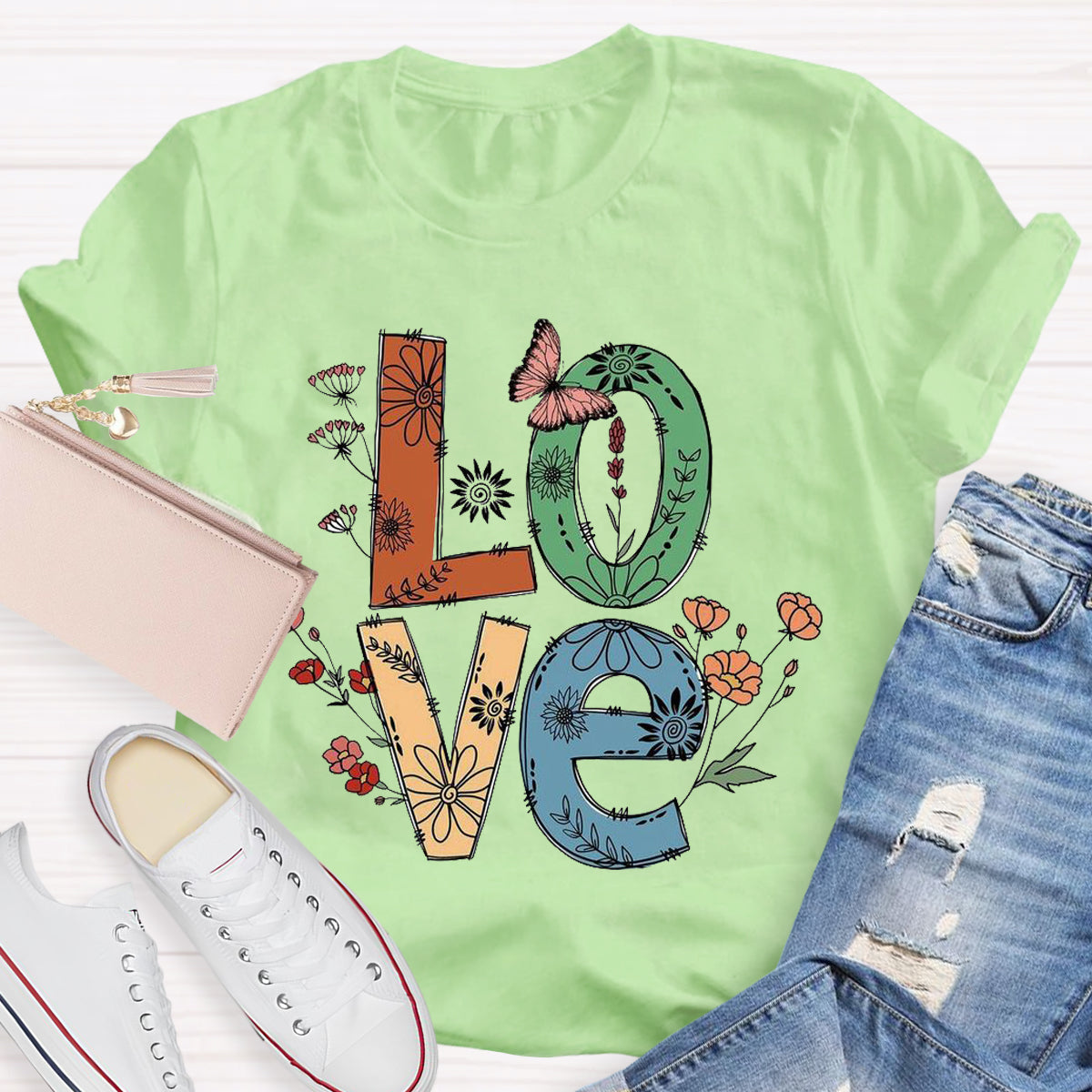 Vintage Floral Love T-Shirt