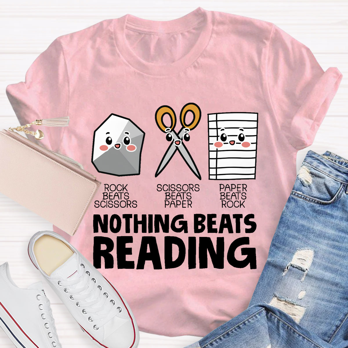 Nothing Beats Reading Teacher T-Shirt