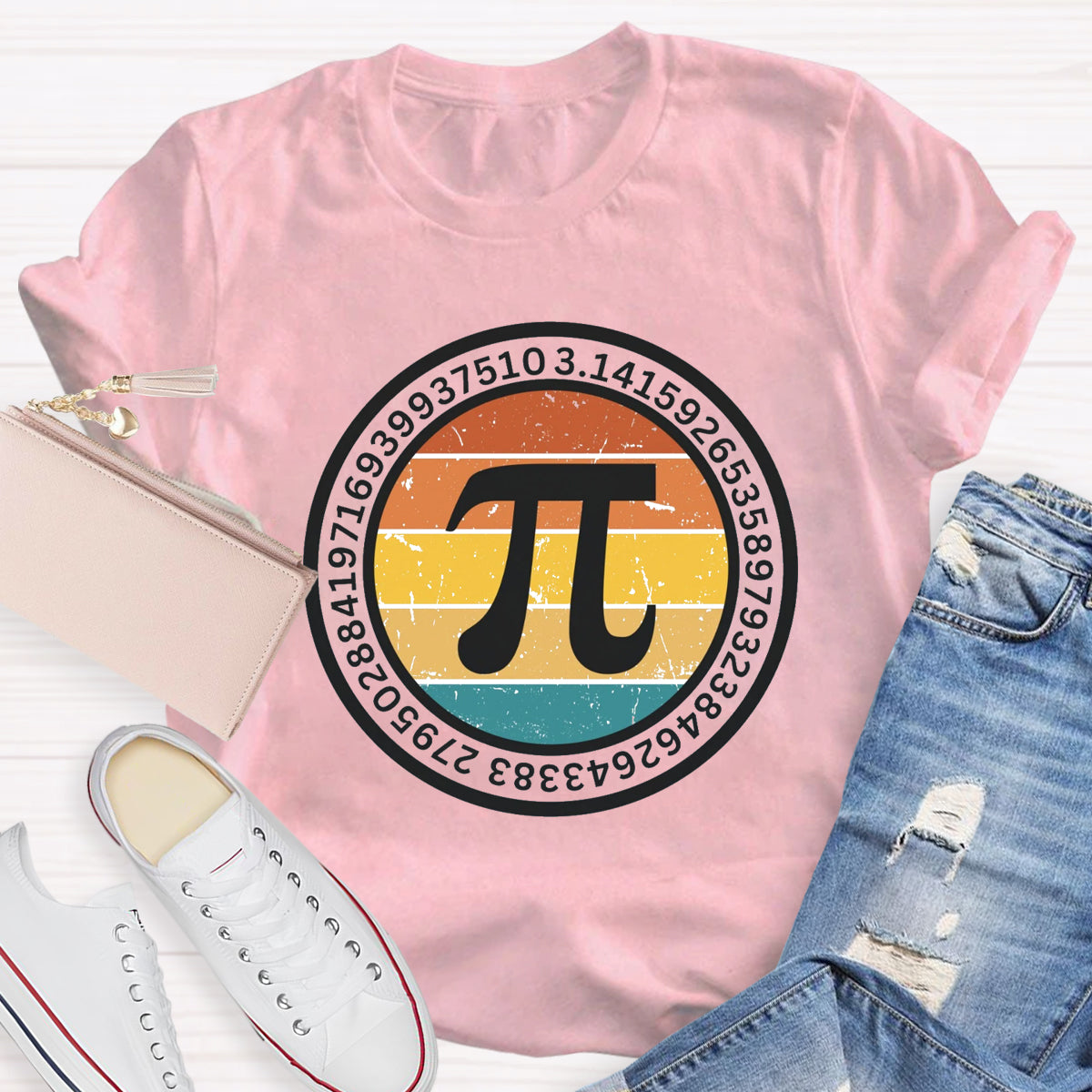 Vintage Pi Symbol Math Teacher T-Shirt