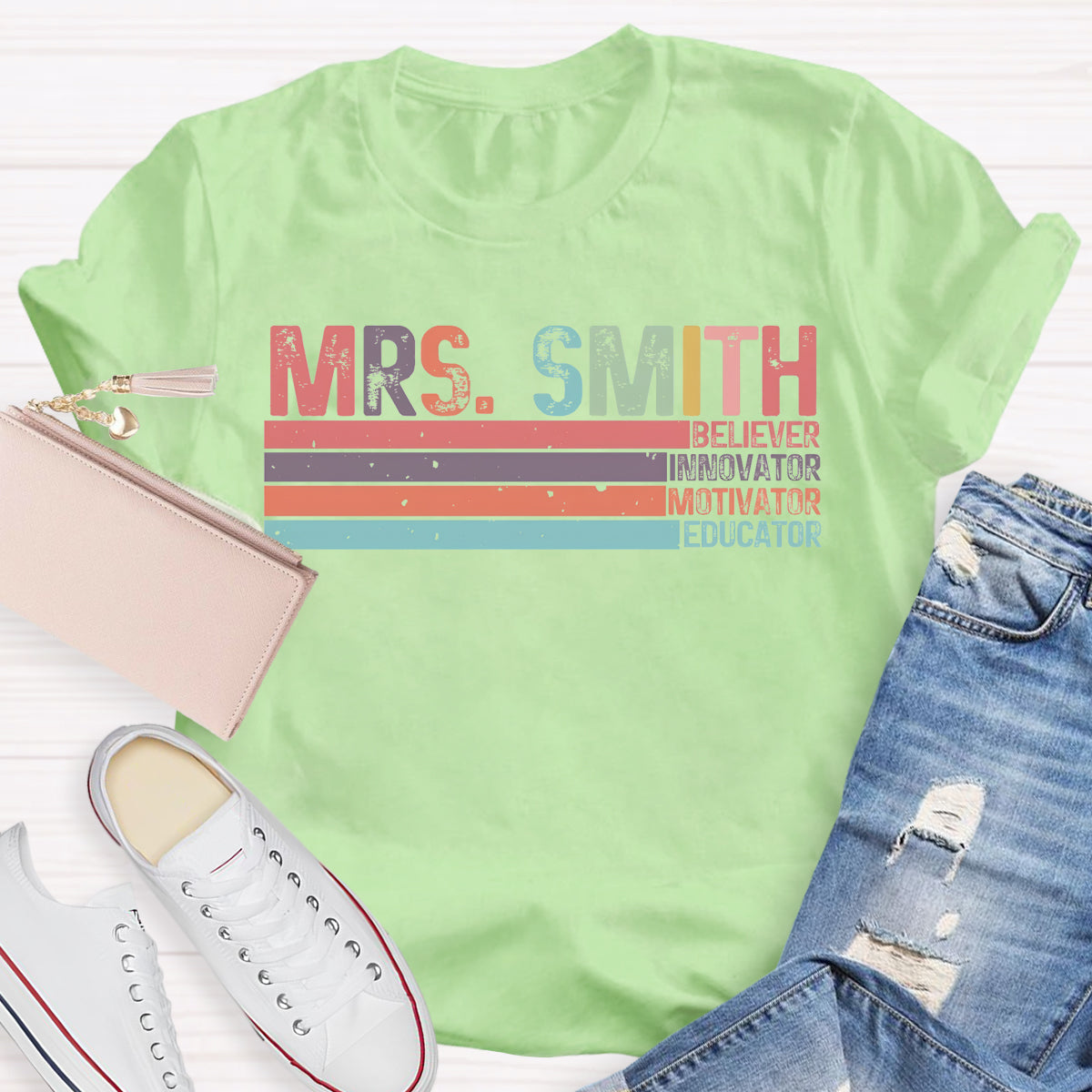 Personalized Name Mrs Smith Teacher T-Shirt