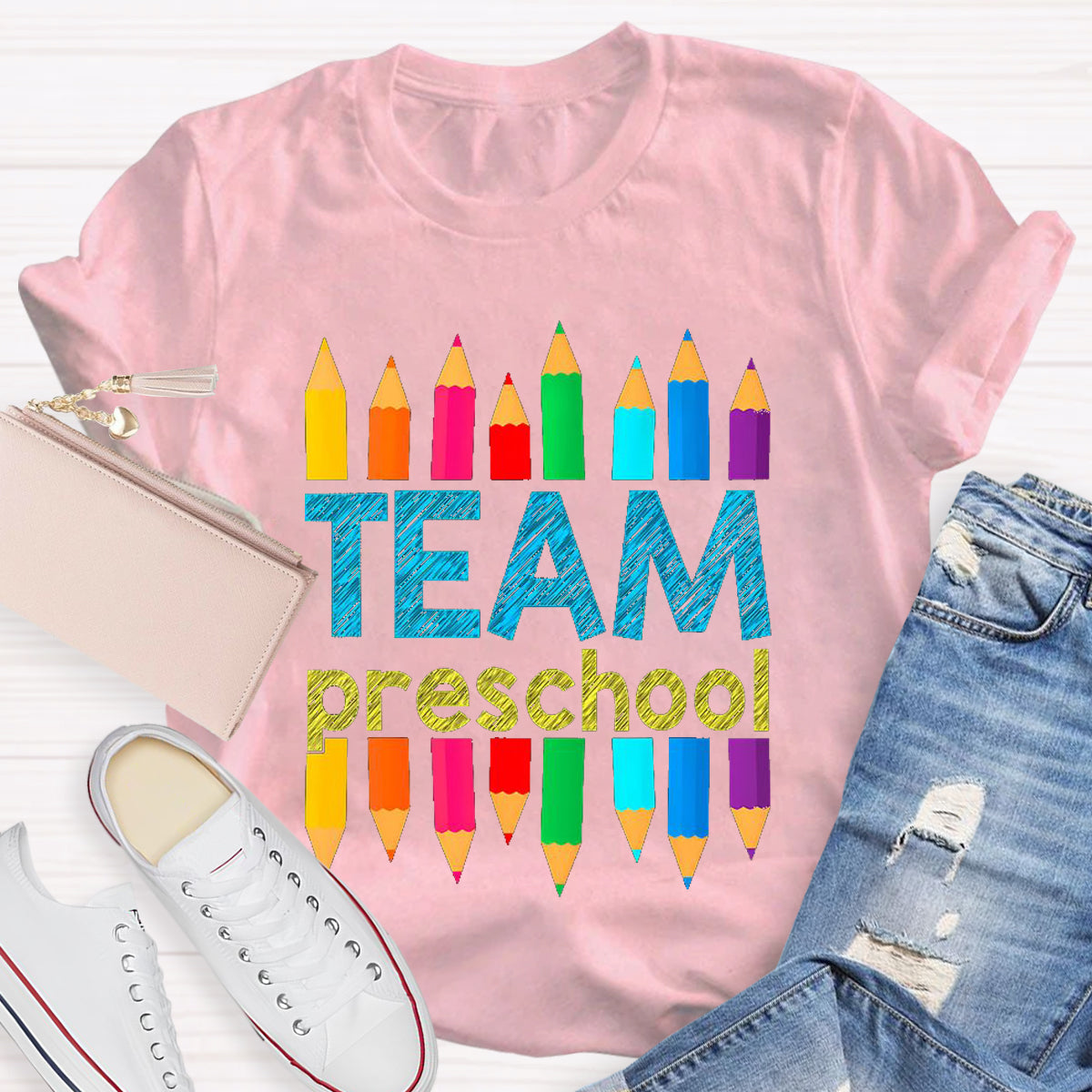 Personalized Grade Team Pencil Teacher T-Shirt