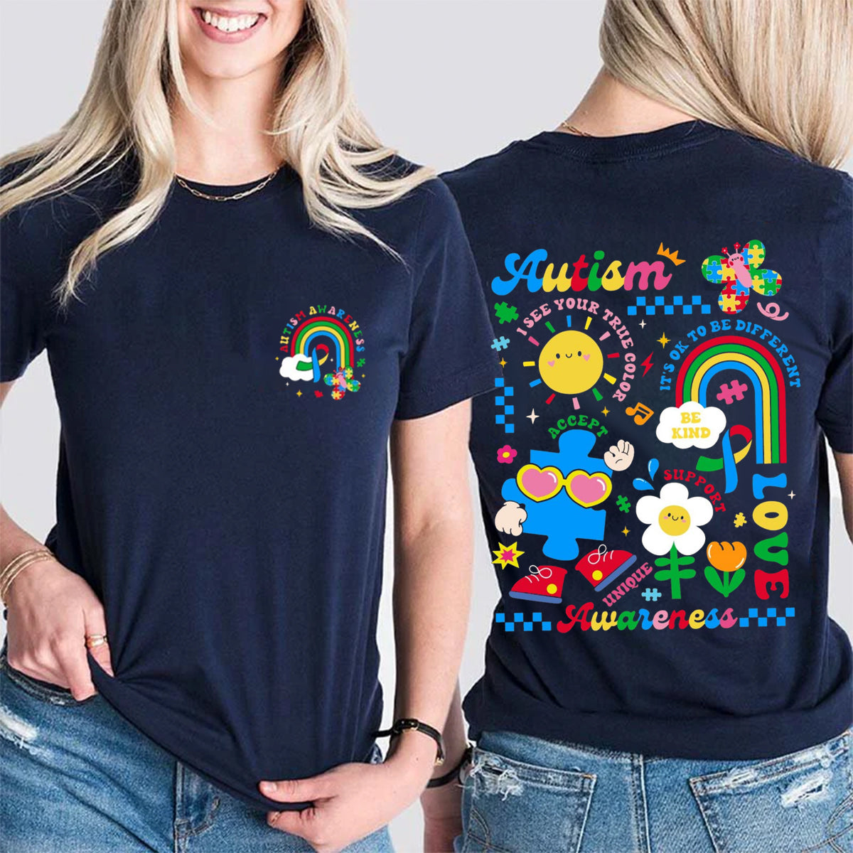 Autism Awareness Double Printed T-shirt