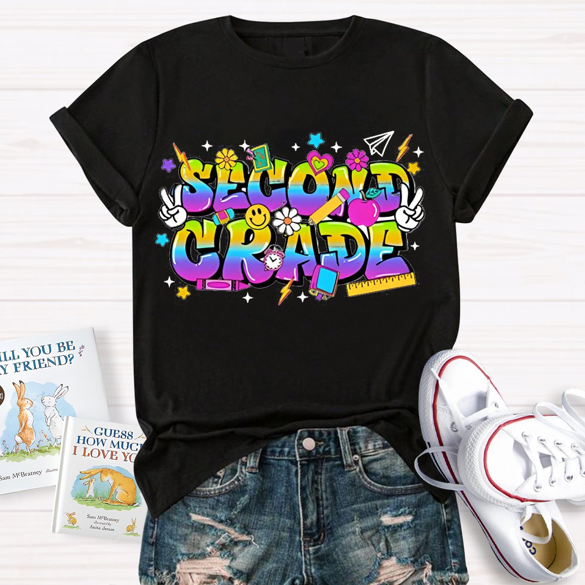 Personalized Grade Colorful Printed T-Shirt