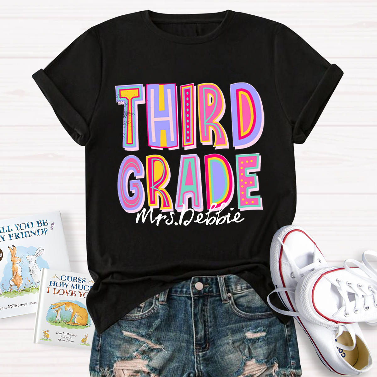 Personalized Your Grade And Name Teacher T-Shirt