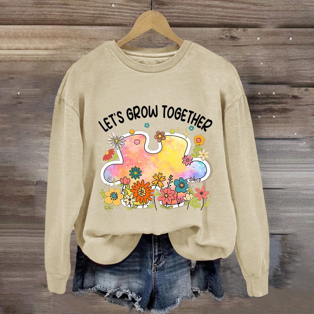 Let's Grow Together Floral Sweatshirt