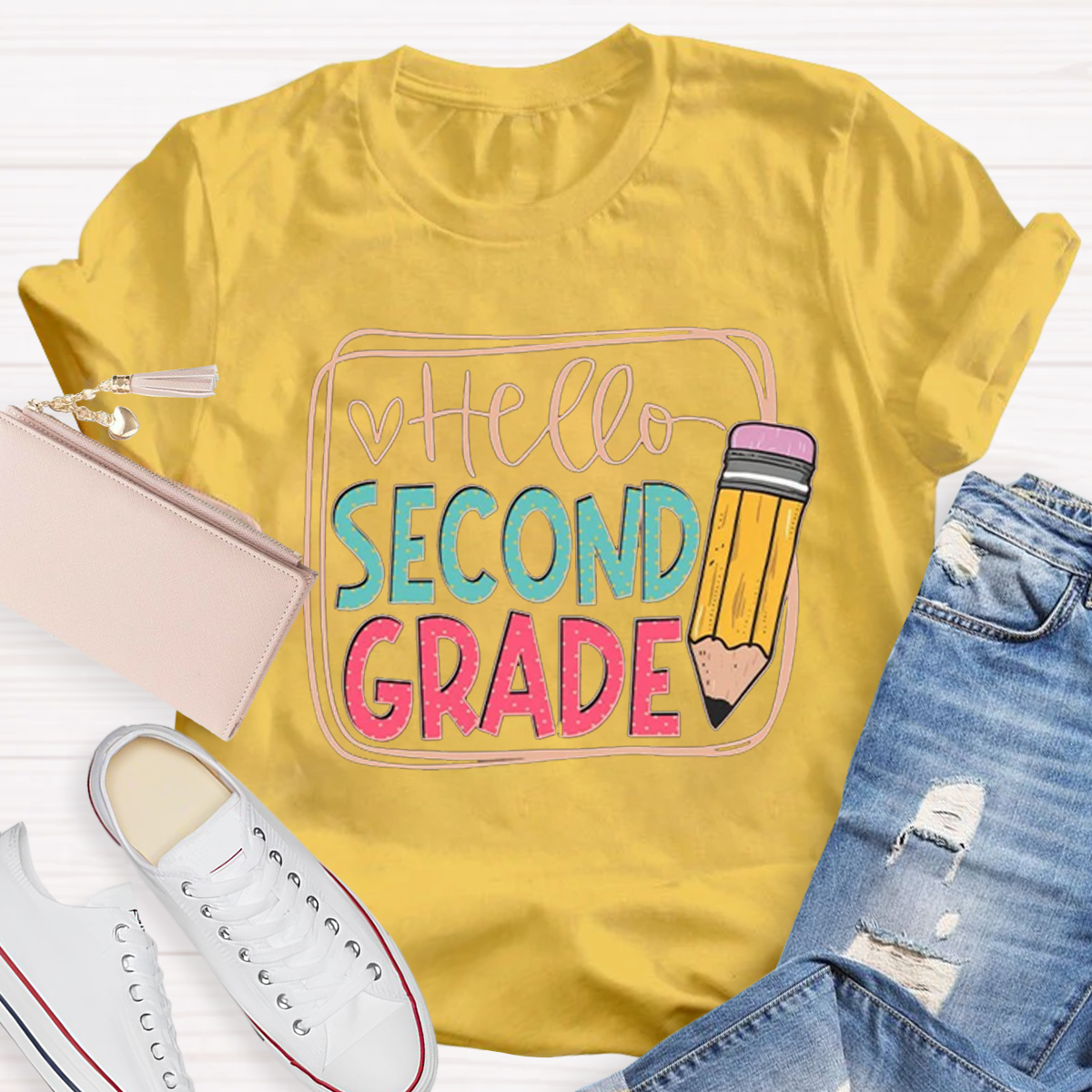 Personalized Grade Hello Second Back To School T-Shirt