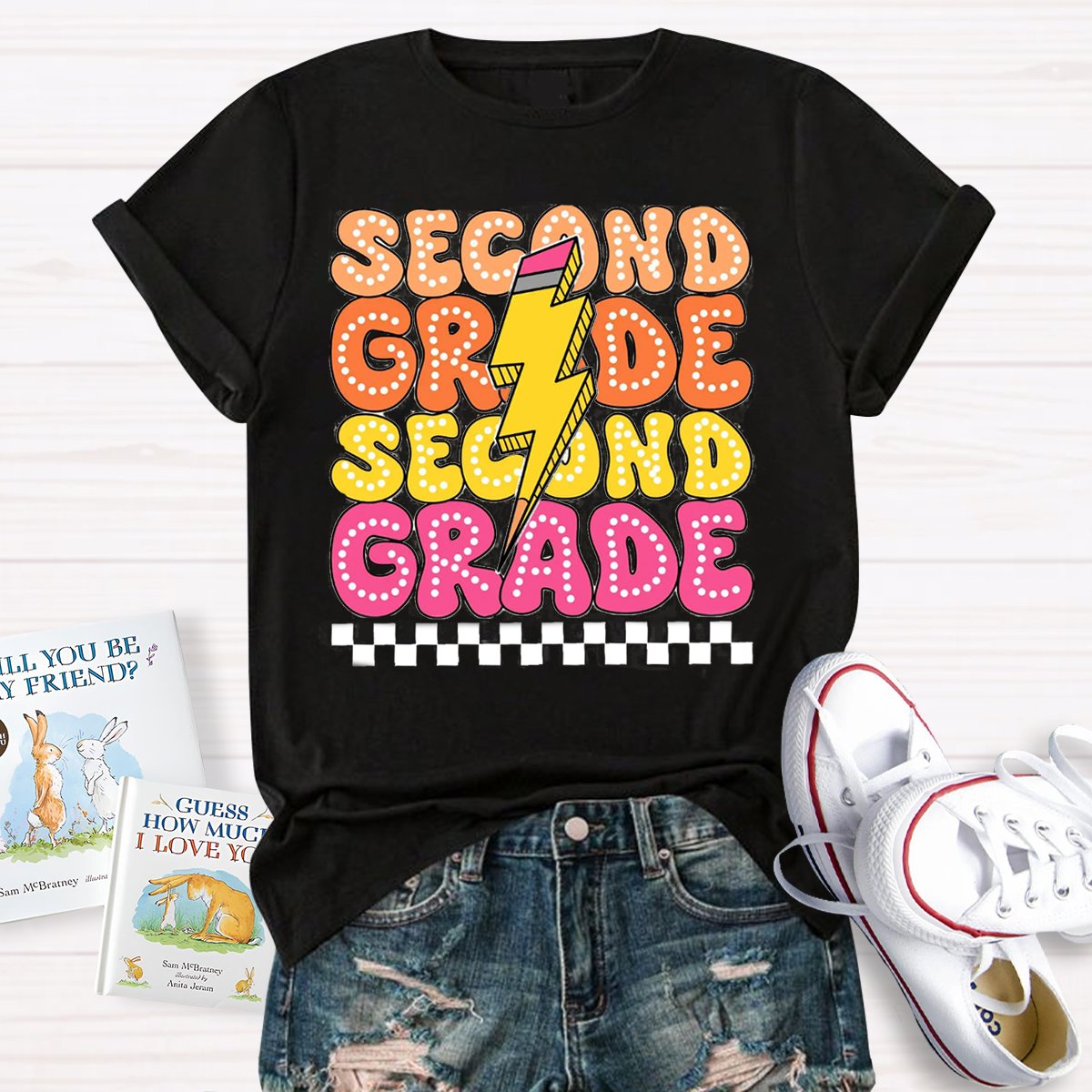 Personalized Grade Hello Second Grade Chockablock Shirt