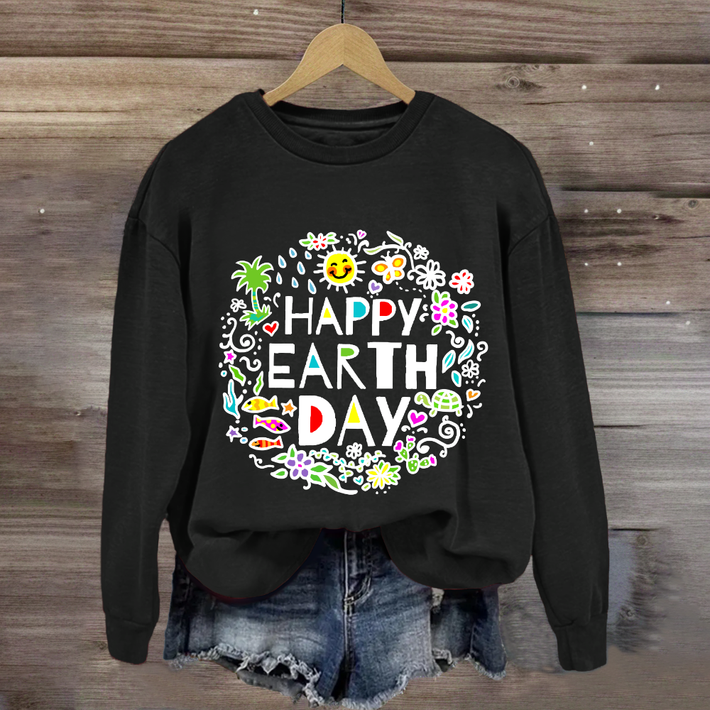 Happy Earth Day Floral Sweatshirt