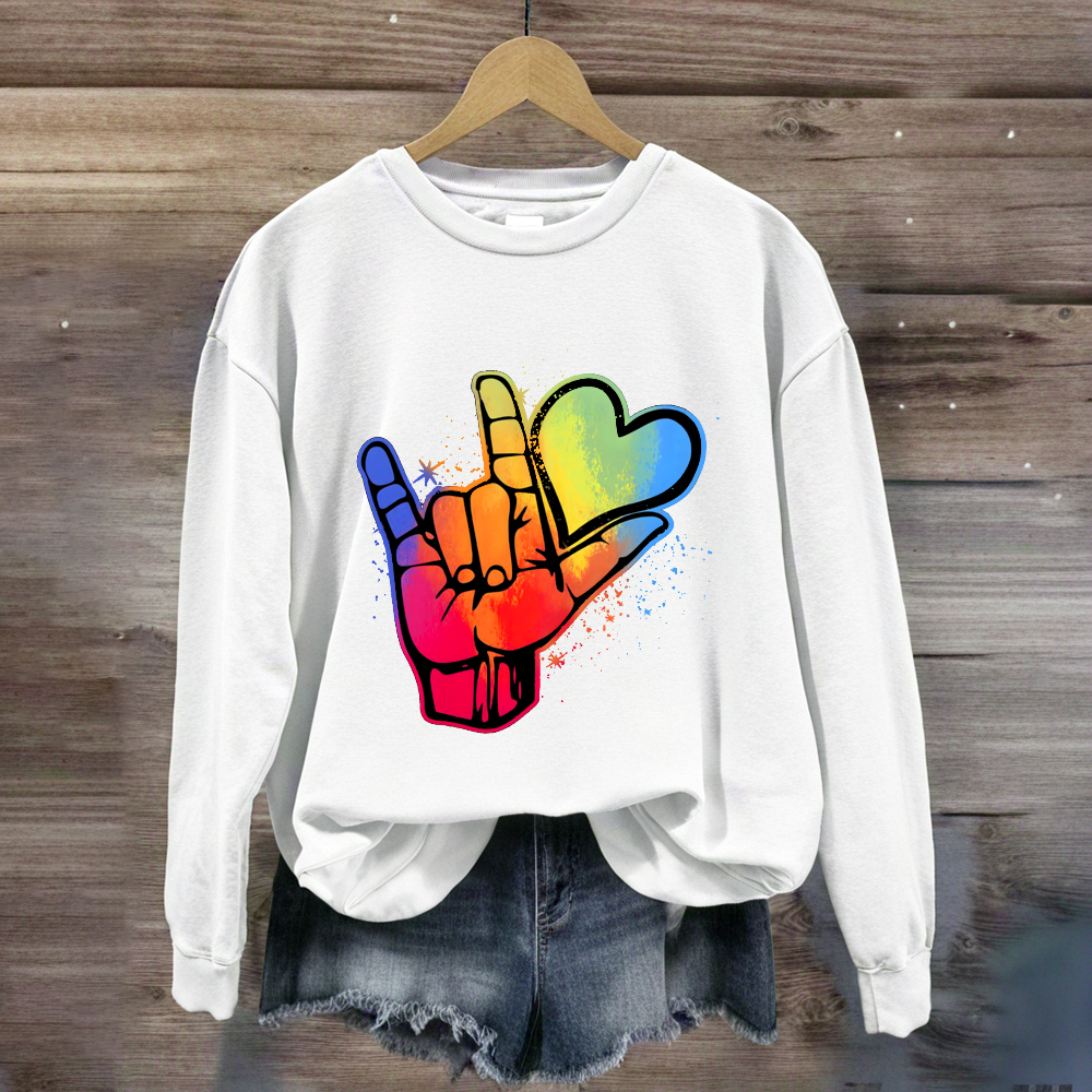 Love Sign Hand Sweatshirt