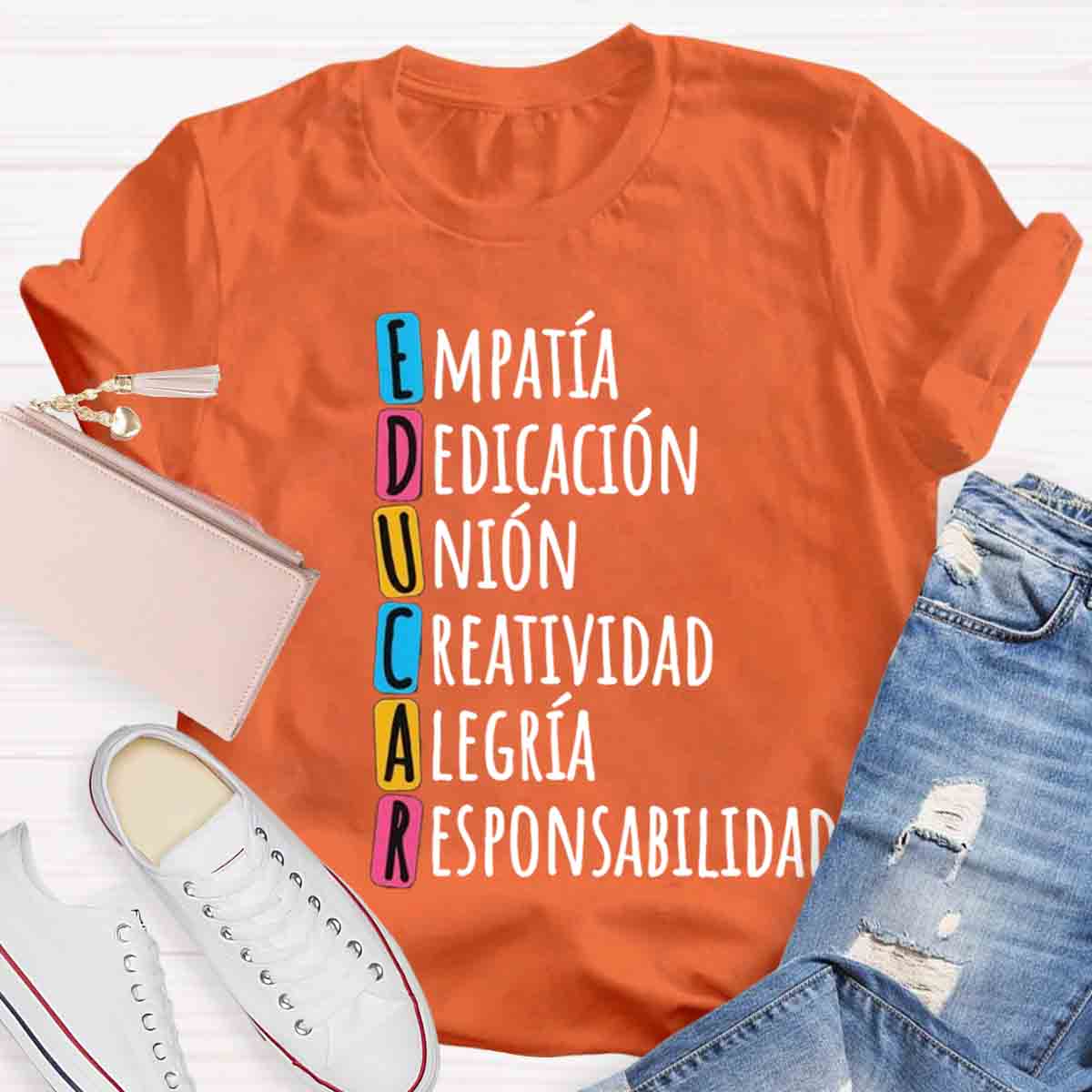 Educar Spanish Teacher Quote Spanish Teacher T-Shirt