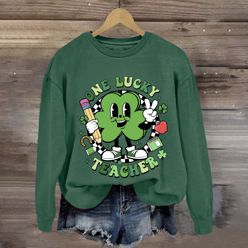 One Lucky Teacher Shamrock Sweatshirt