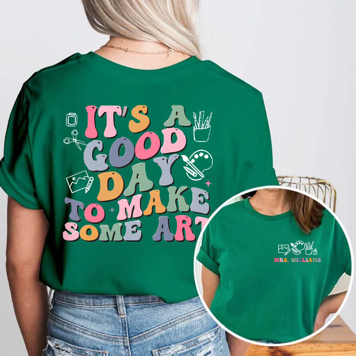 Personalized Name Good Day To Make Art Double Printed