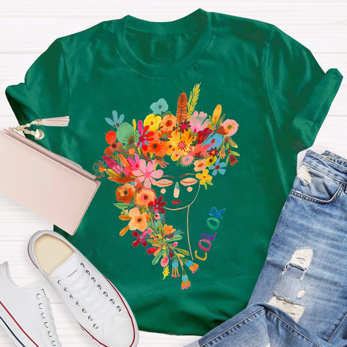 Art Teachers Colorful Print T-Shirt