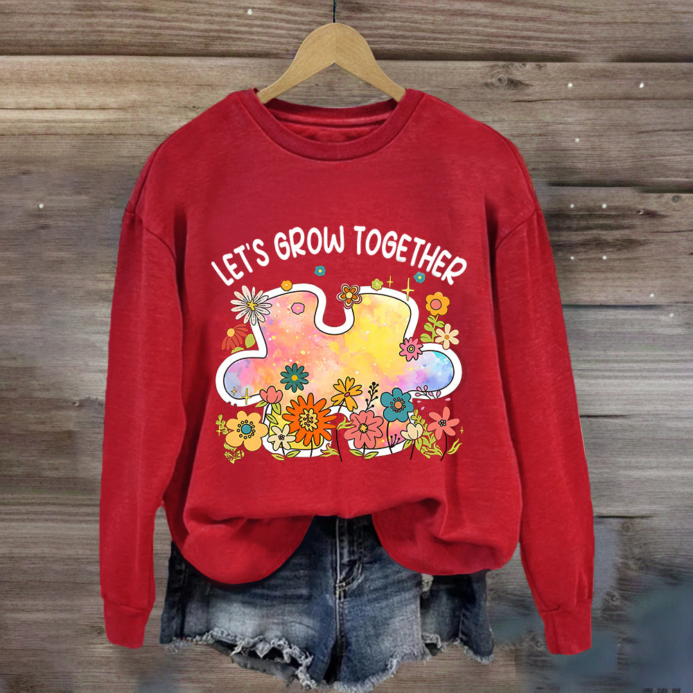 Let's Grow Together Floral Sweatshirt