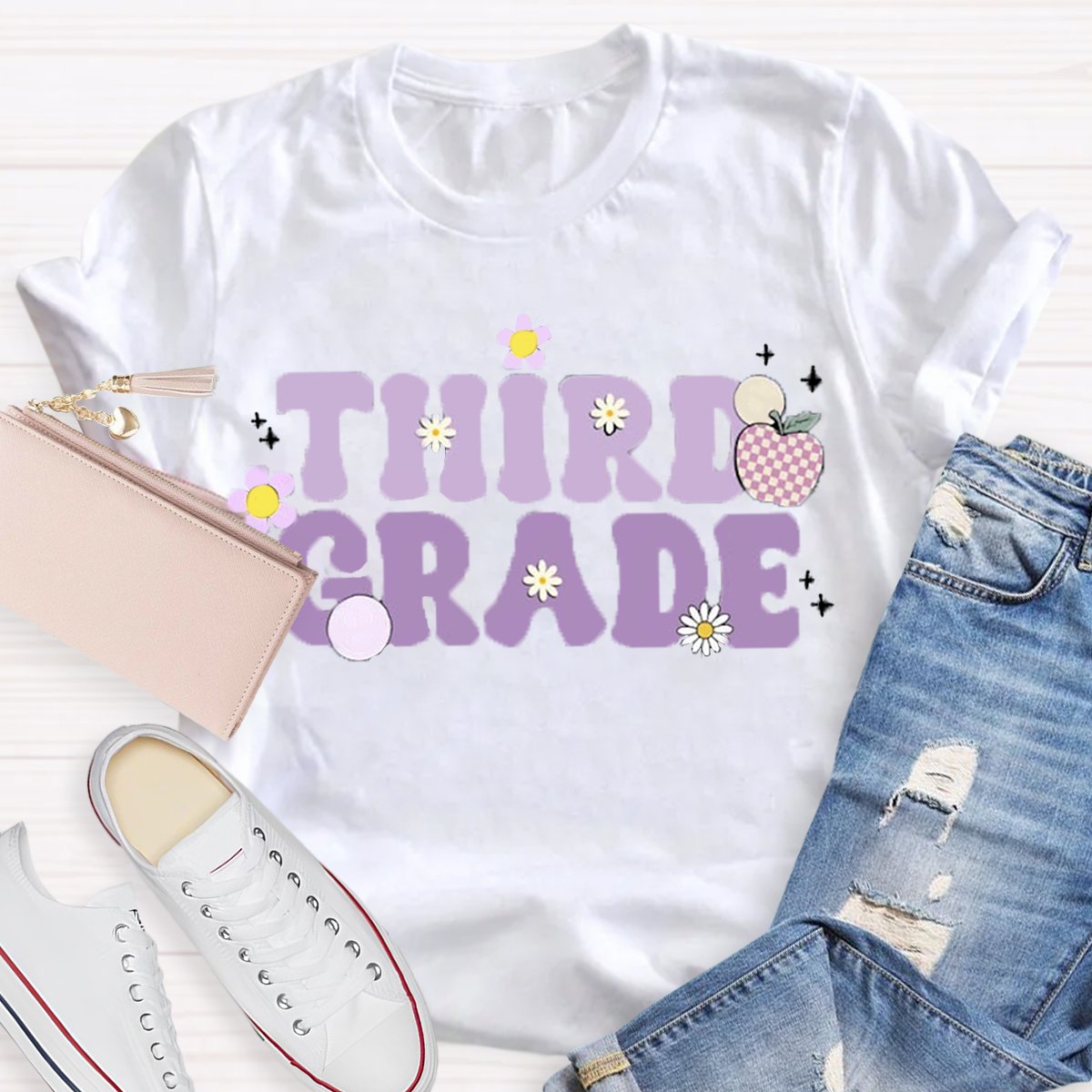 Personalized Grade Purple Apple T-Shirt