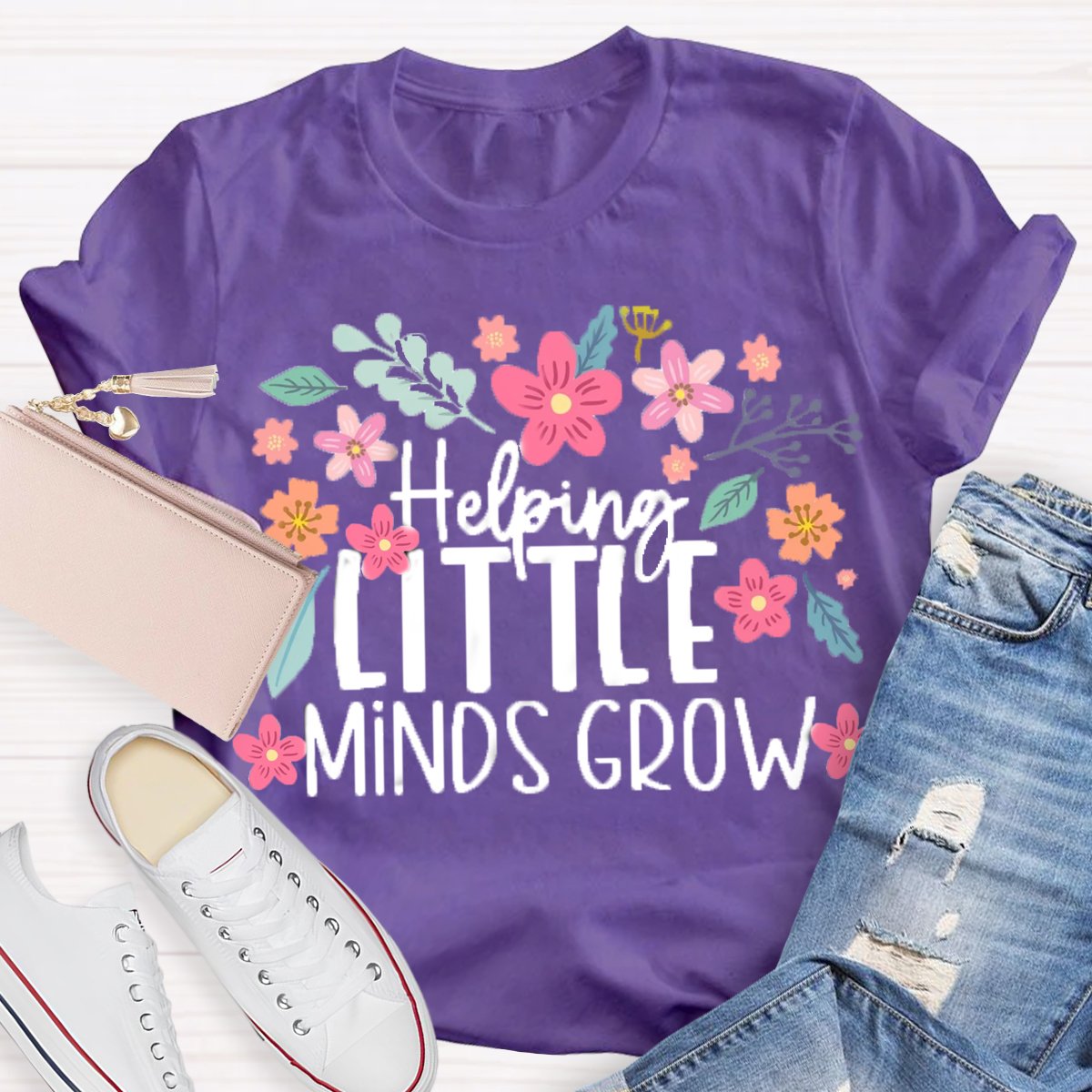 Helping Little Minds Grow Floral Shirt