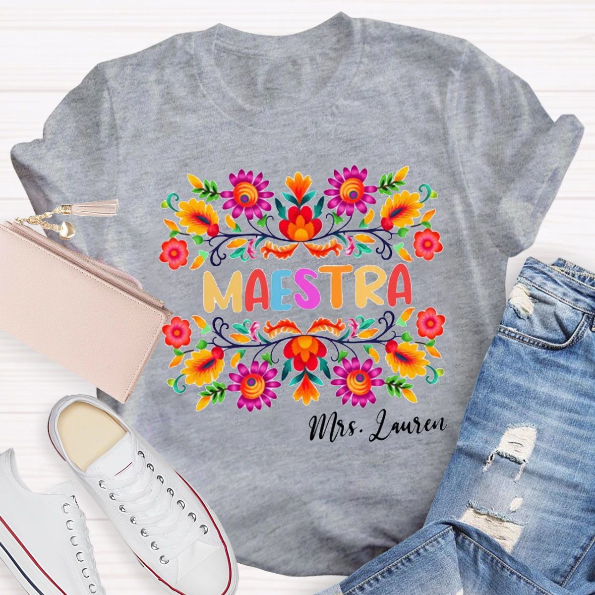 Personalized Maestra Teacher Shirt