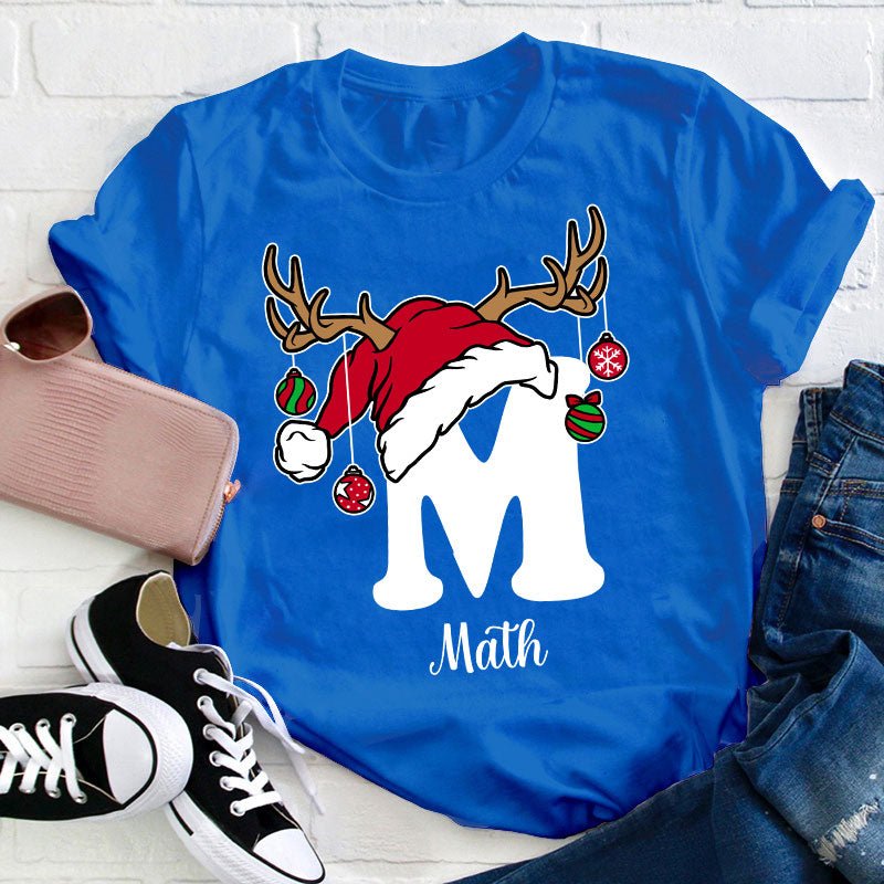 Personalized An Elk Santa Hat Teacher T-Shirt