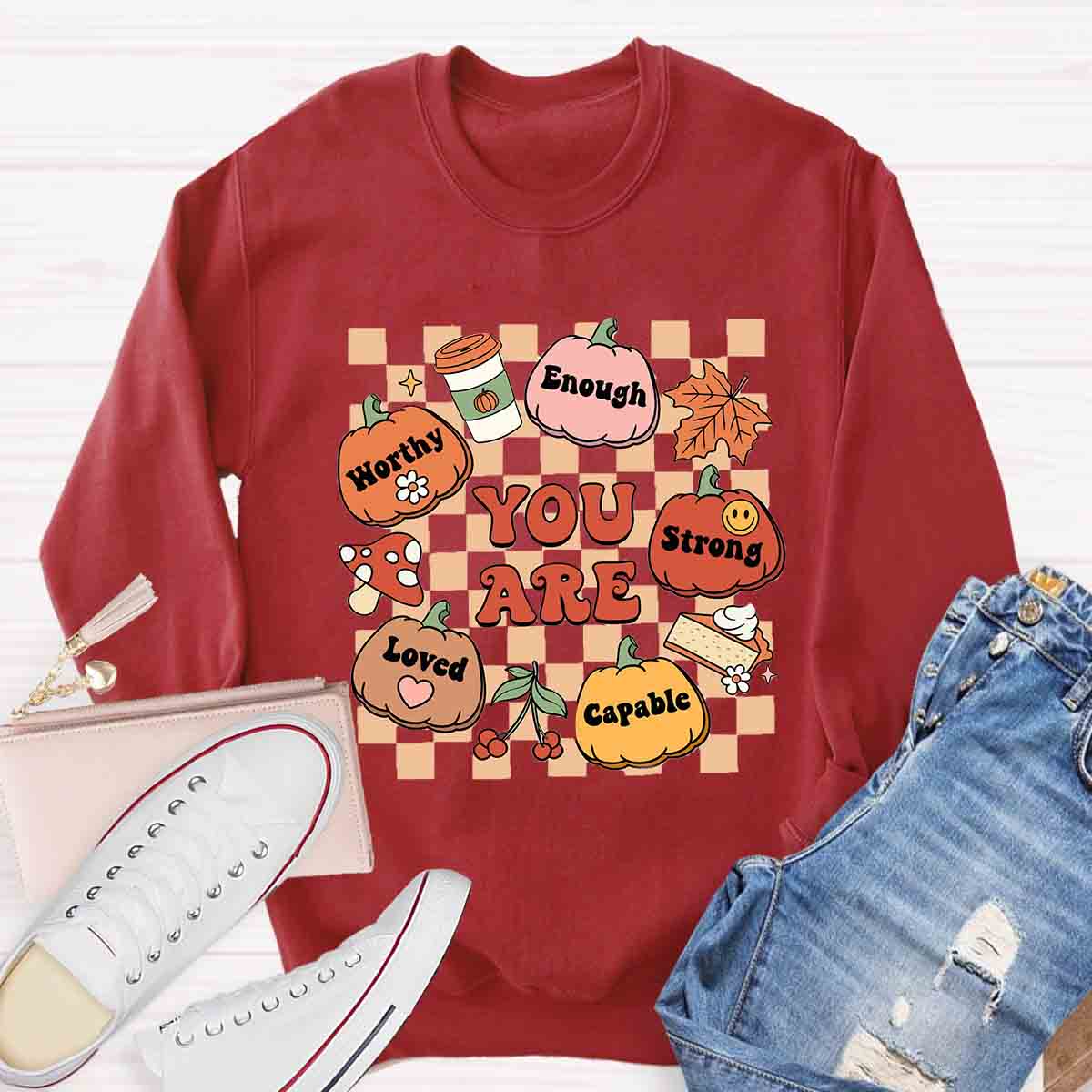 Autumn Thanksgiving Teacher Aide Pumpkin You Are Loved Sweatshirt