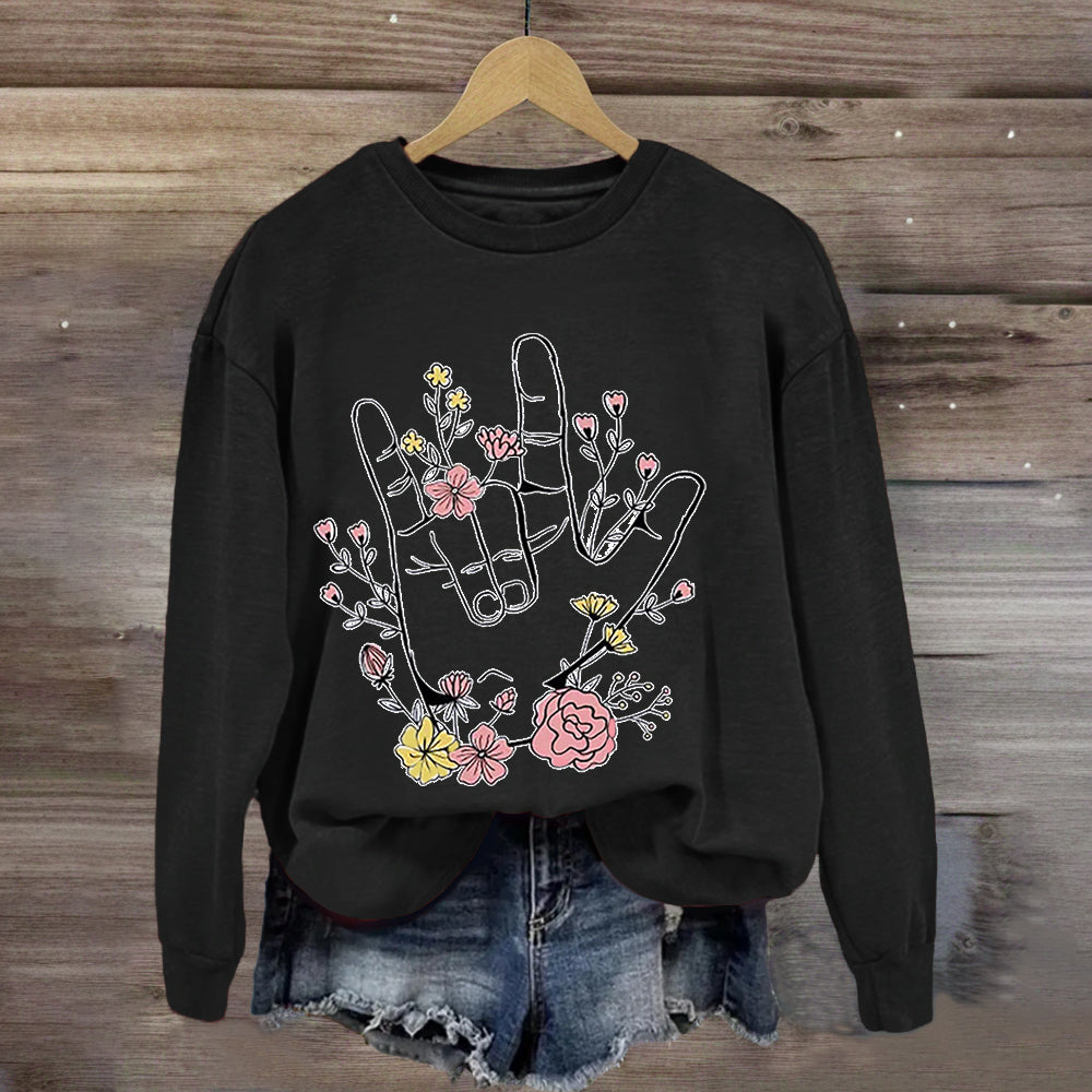 Love And Support Floral Sweatshirt