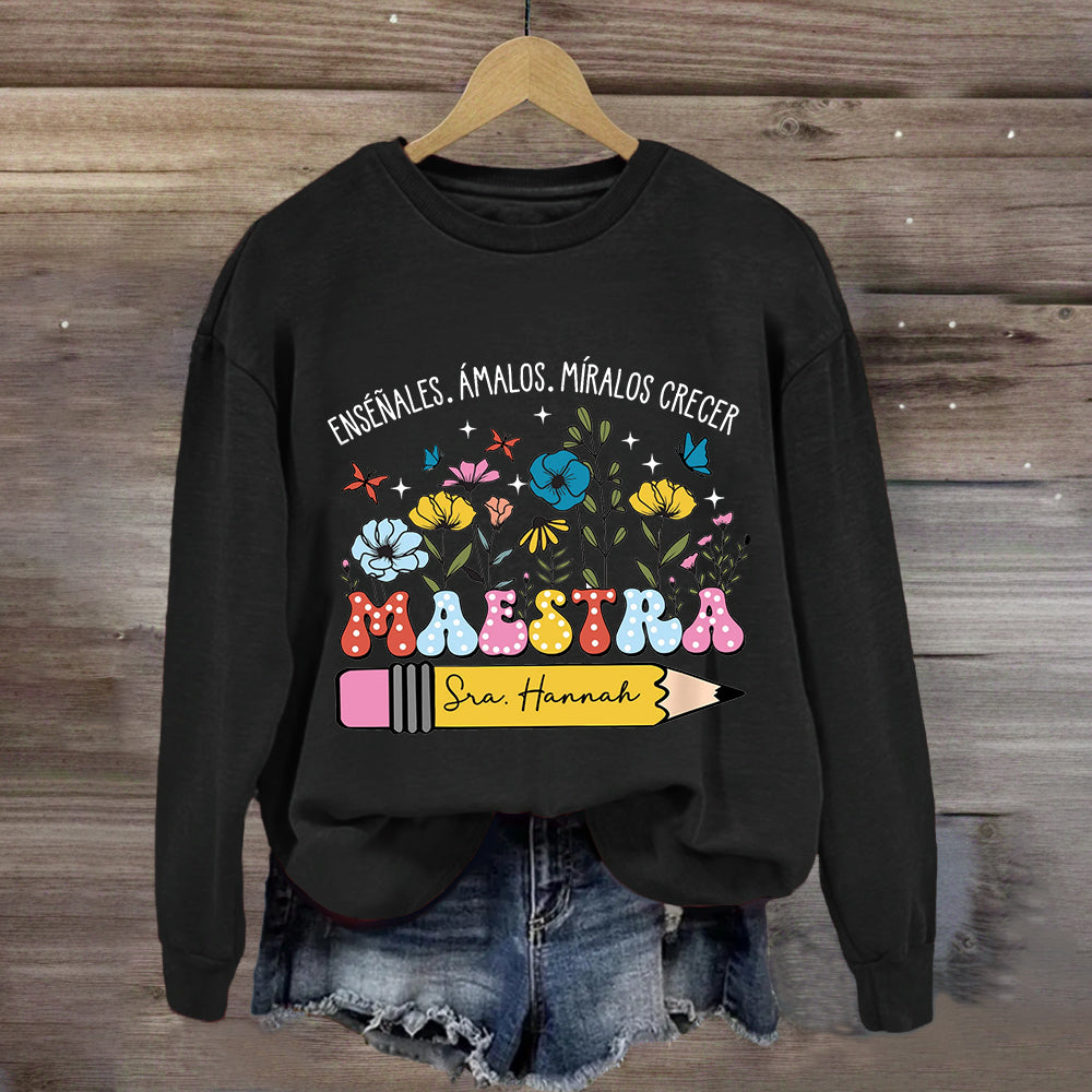 Personalized Maestra Penile Floral Sweatshirt