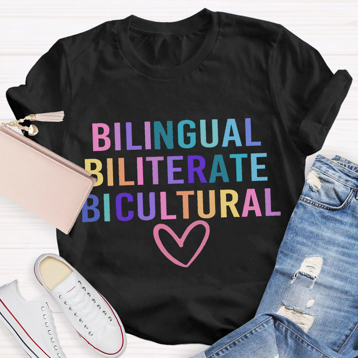 Bilingual Biliterate Bicultural Teacher T-Shirt