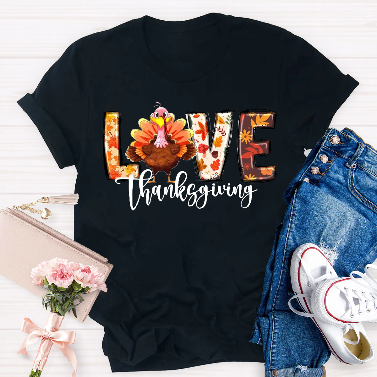 Fall Thanksgiving Turkey T-Shirt