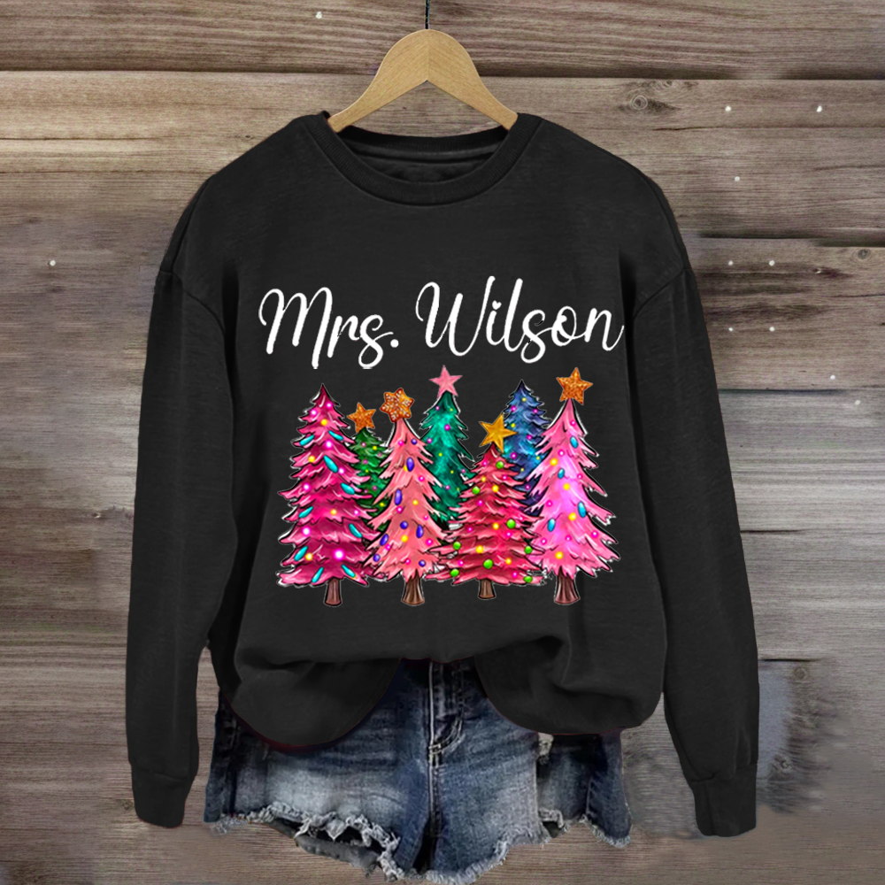 Custom Your Name Teacher Christmas Sweatshirt