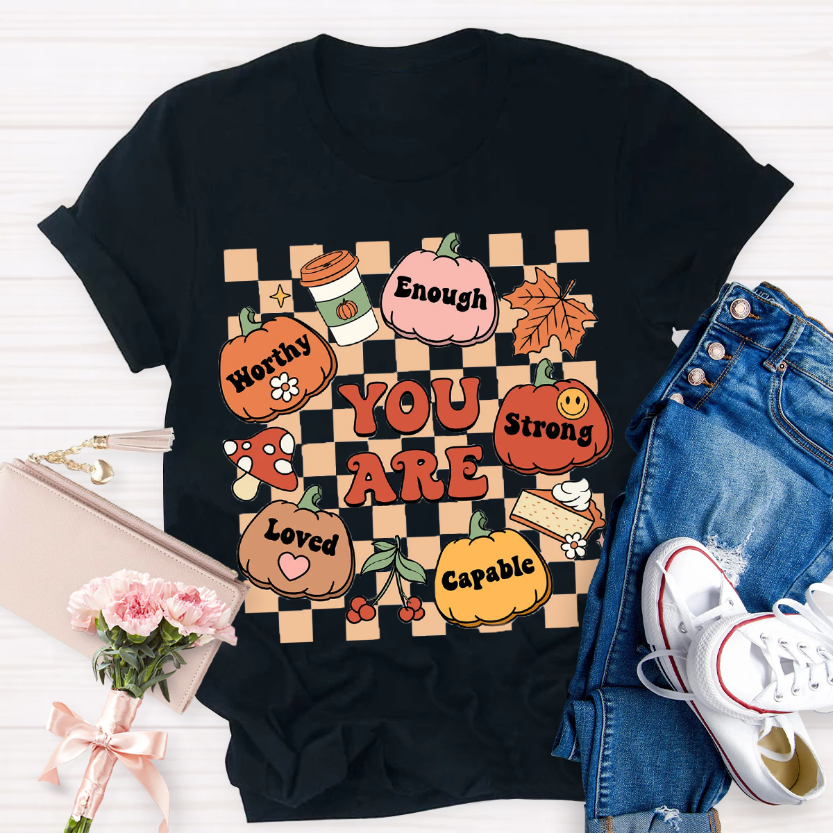 Autumn Thanksgiving Teacher Aide Pumpkin You Are Loved T-Shirt