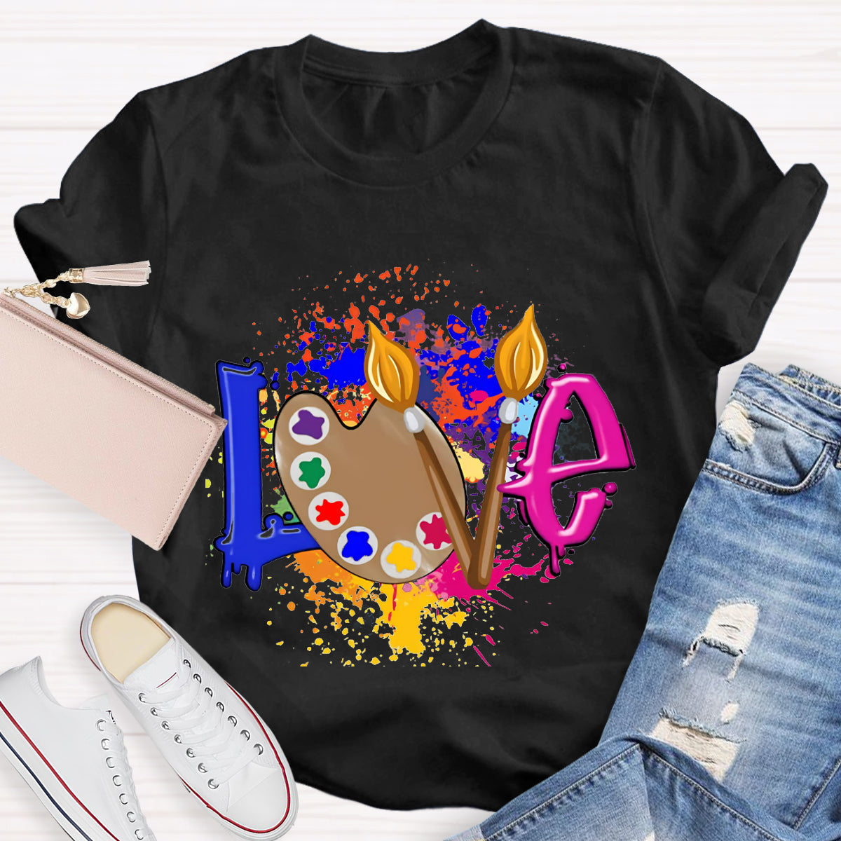 Love Art Color palette Teacher T-Shirt
