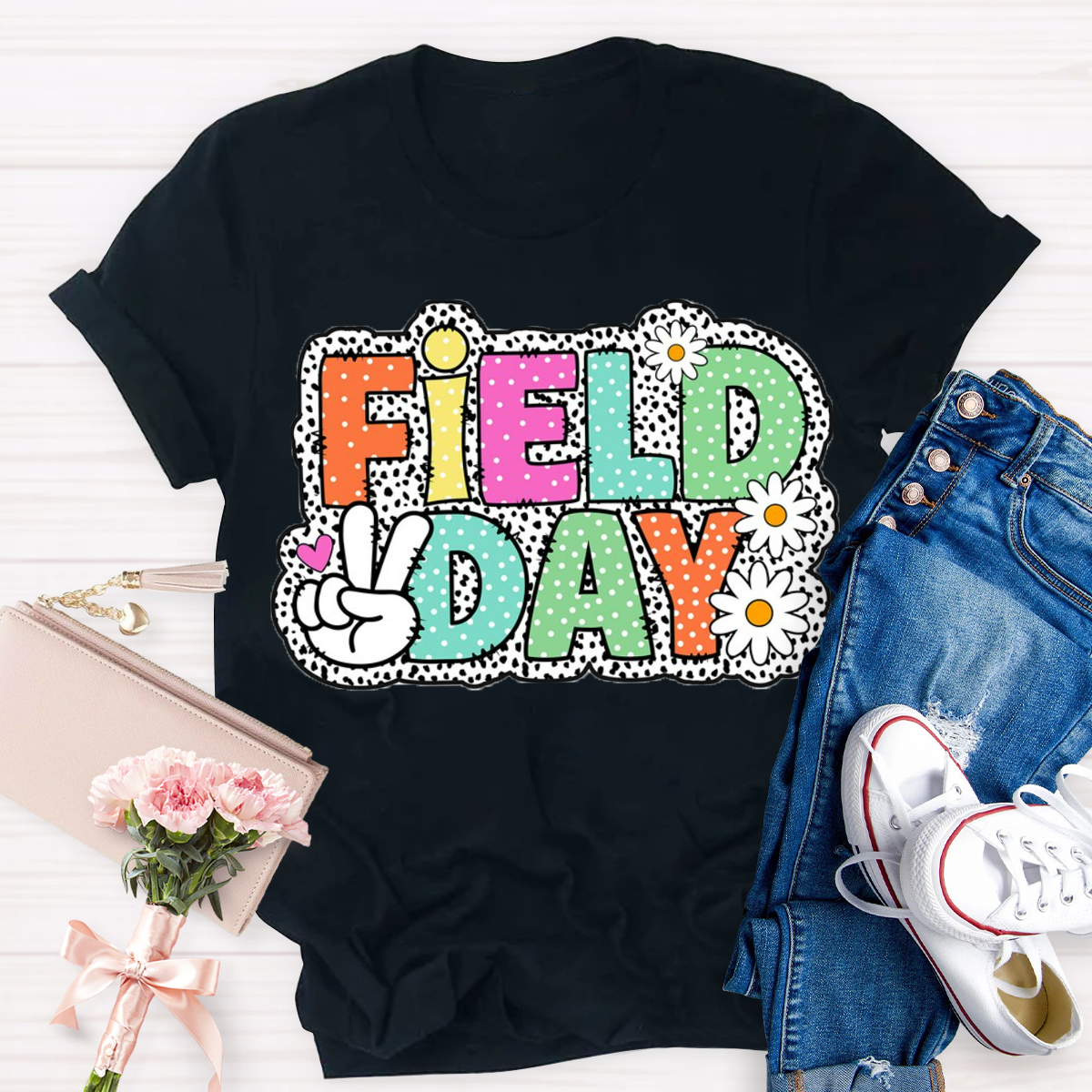 Field Day Dots Teacher T-Shirt